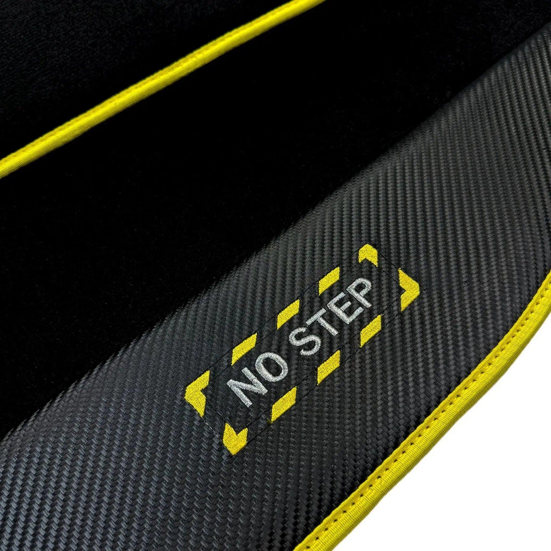 Black Mats For BMW M3 E93 | Fighter Jet Edition | Yellow Trim - AutoWin