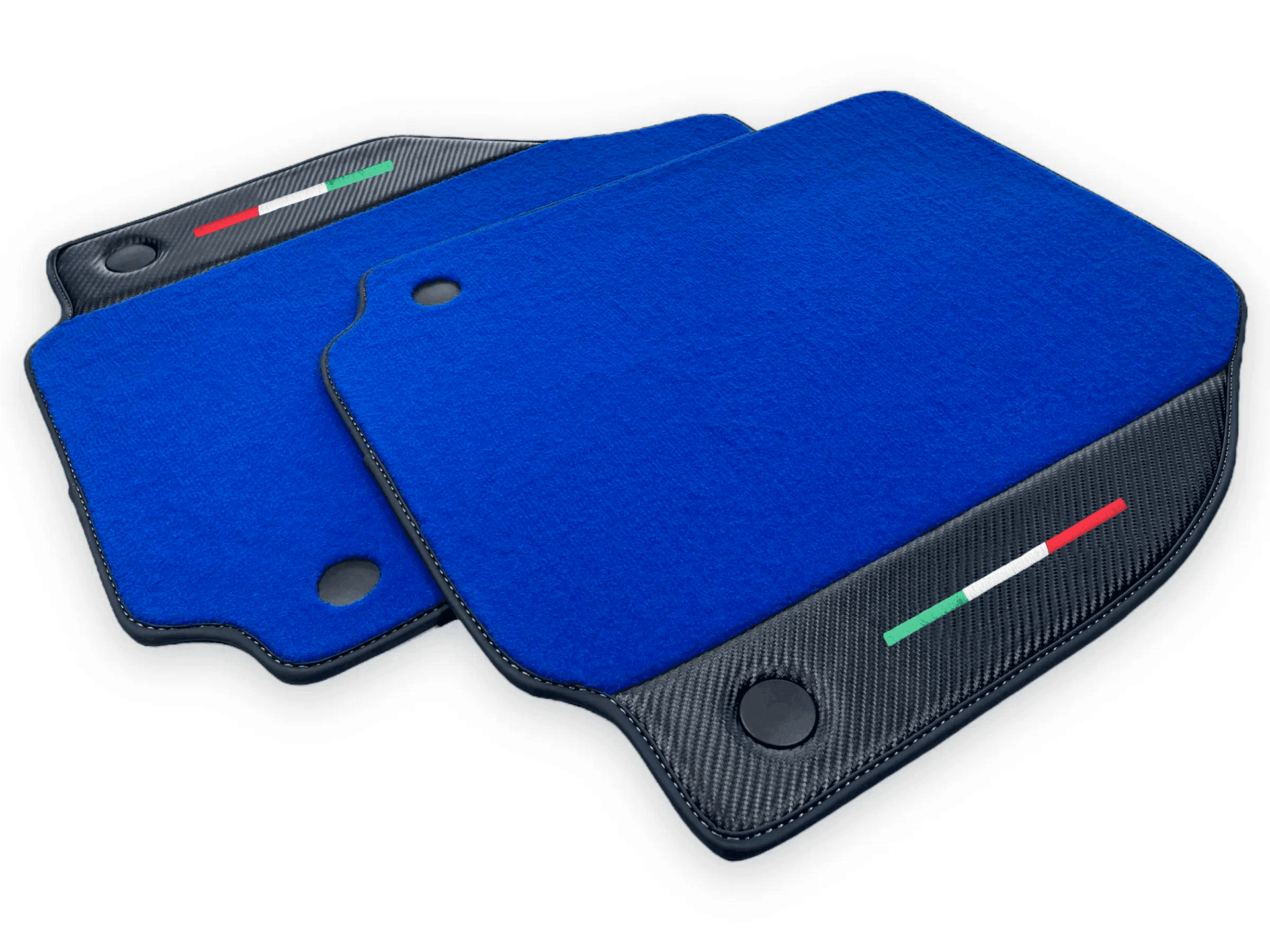 Blue Floor Mats For Ferrari 458 Spider 2012-2015 Carbon Fiber Leather | Italian Edition - AutoWin