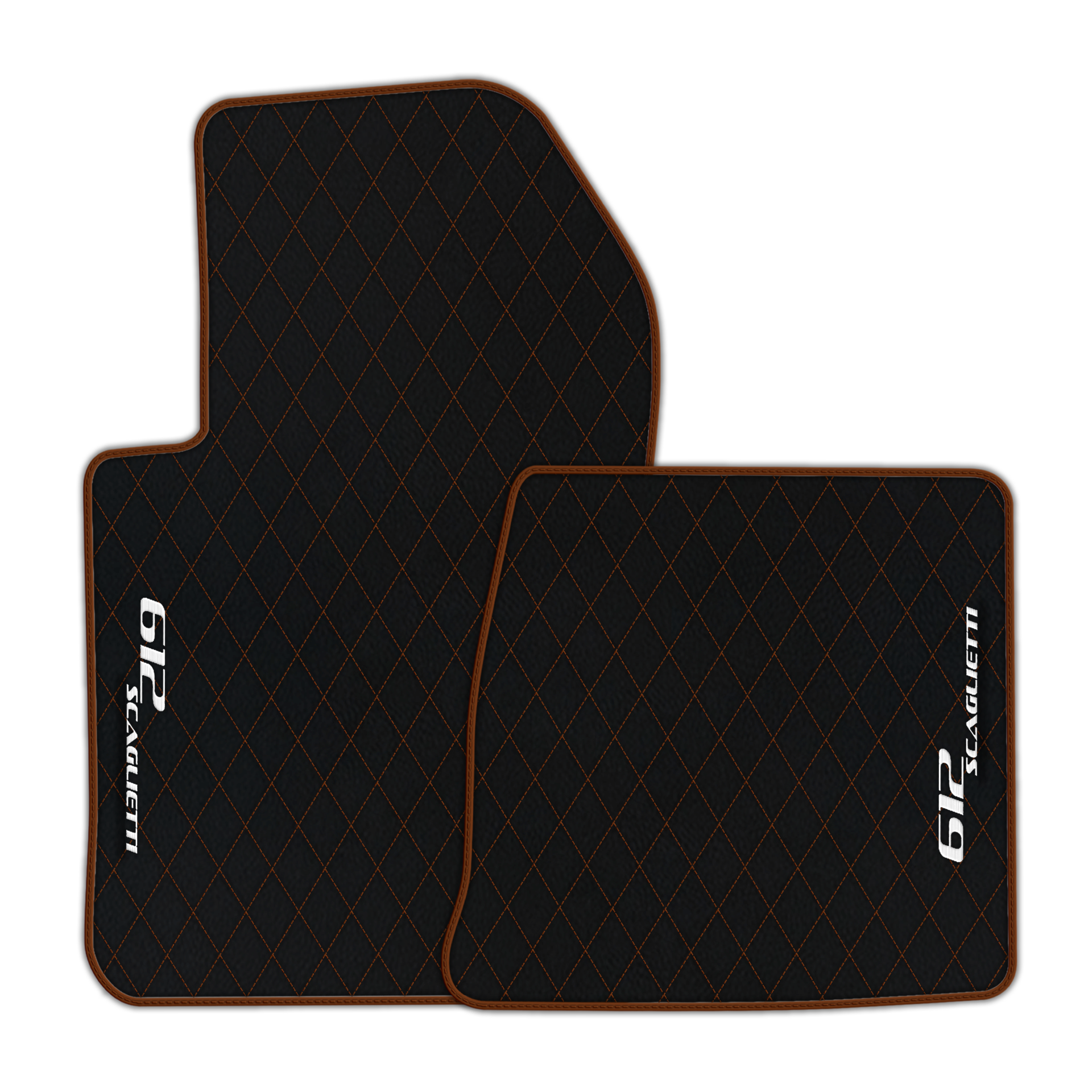 Luxury Black Leather Floor Mats for Ferrari 612 Scaglietti (2005-2011)