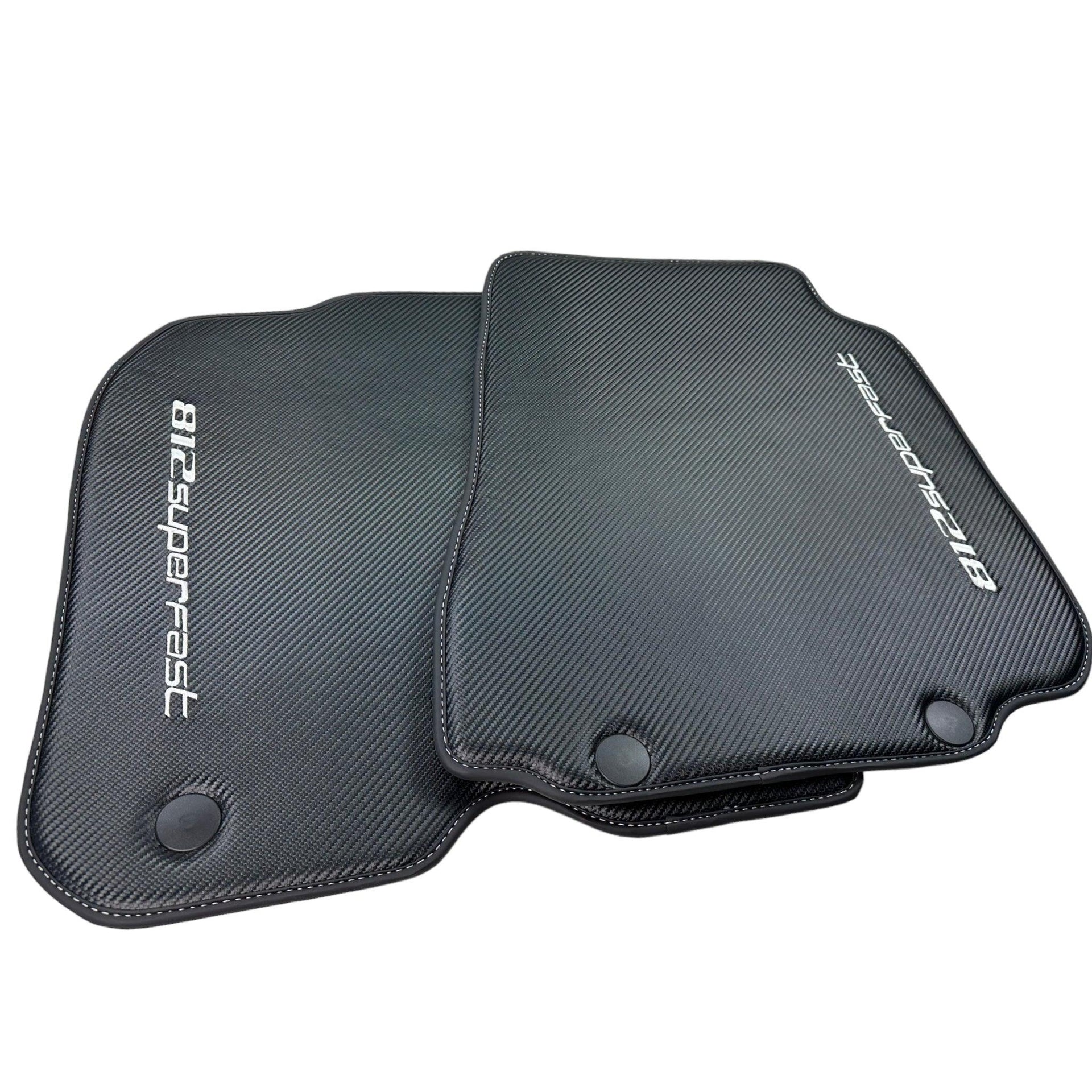 Carbon Fiber Leather Floor Mats For Ferrari 812 Superfast - AutoWin