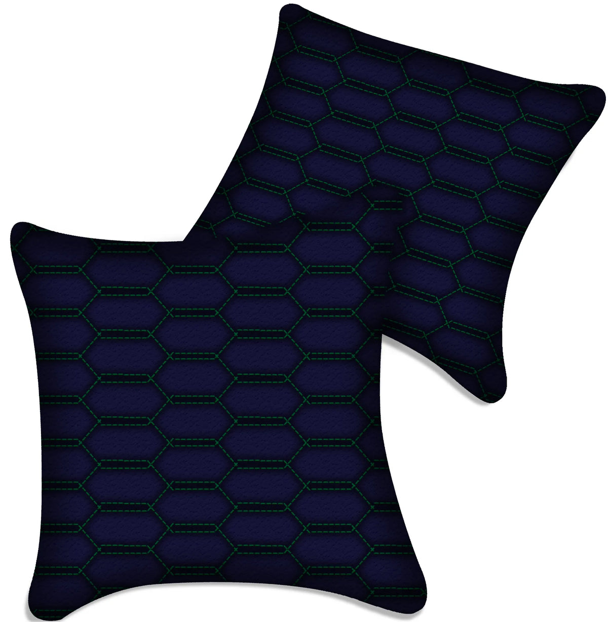 Customizable Dark Blue Leather Pillows Set of 2 for All Vehicles