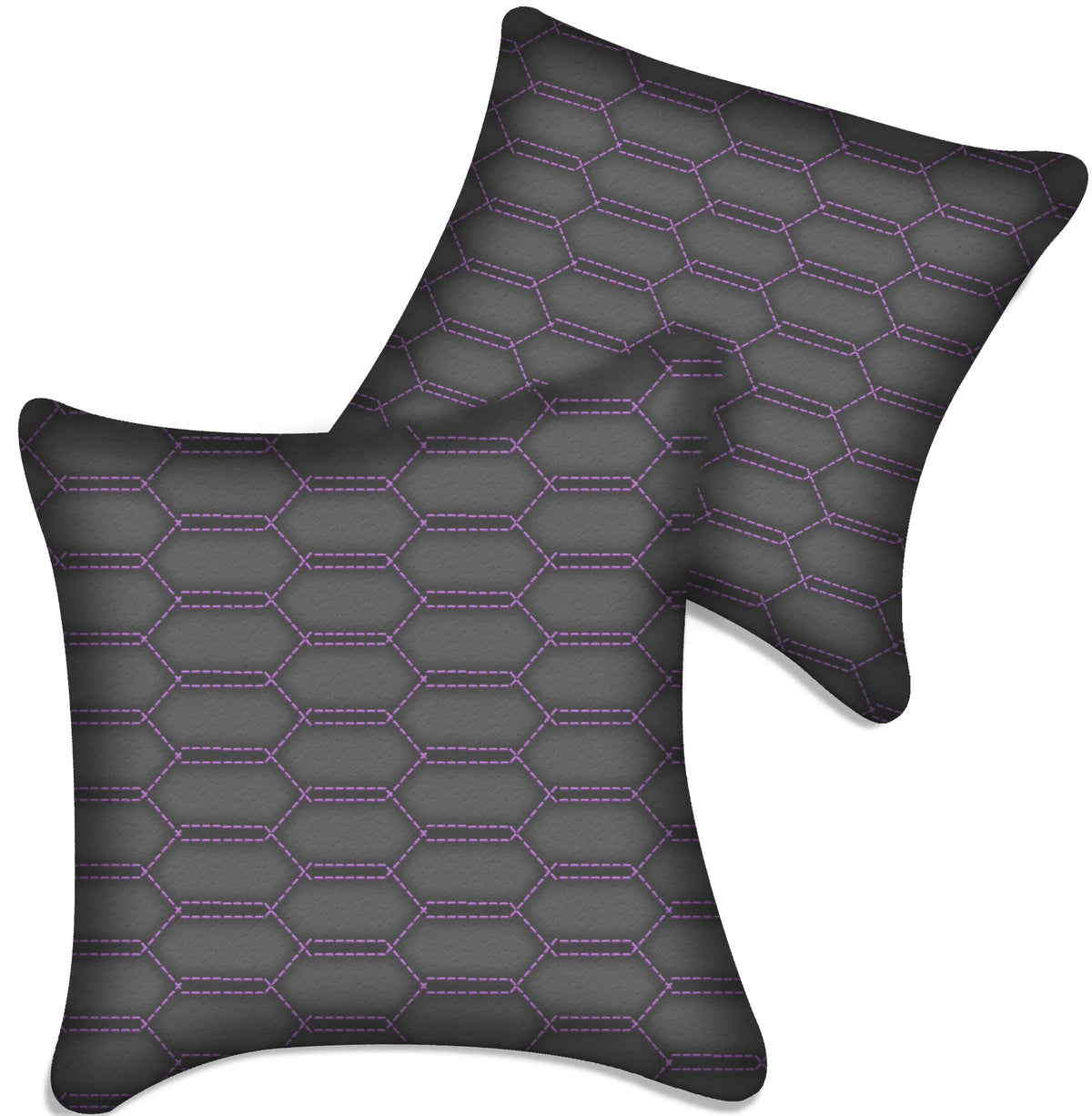 Customizable Gray Leather Pillows Set of 2 for All Vehicles