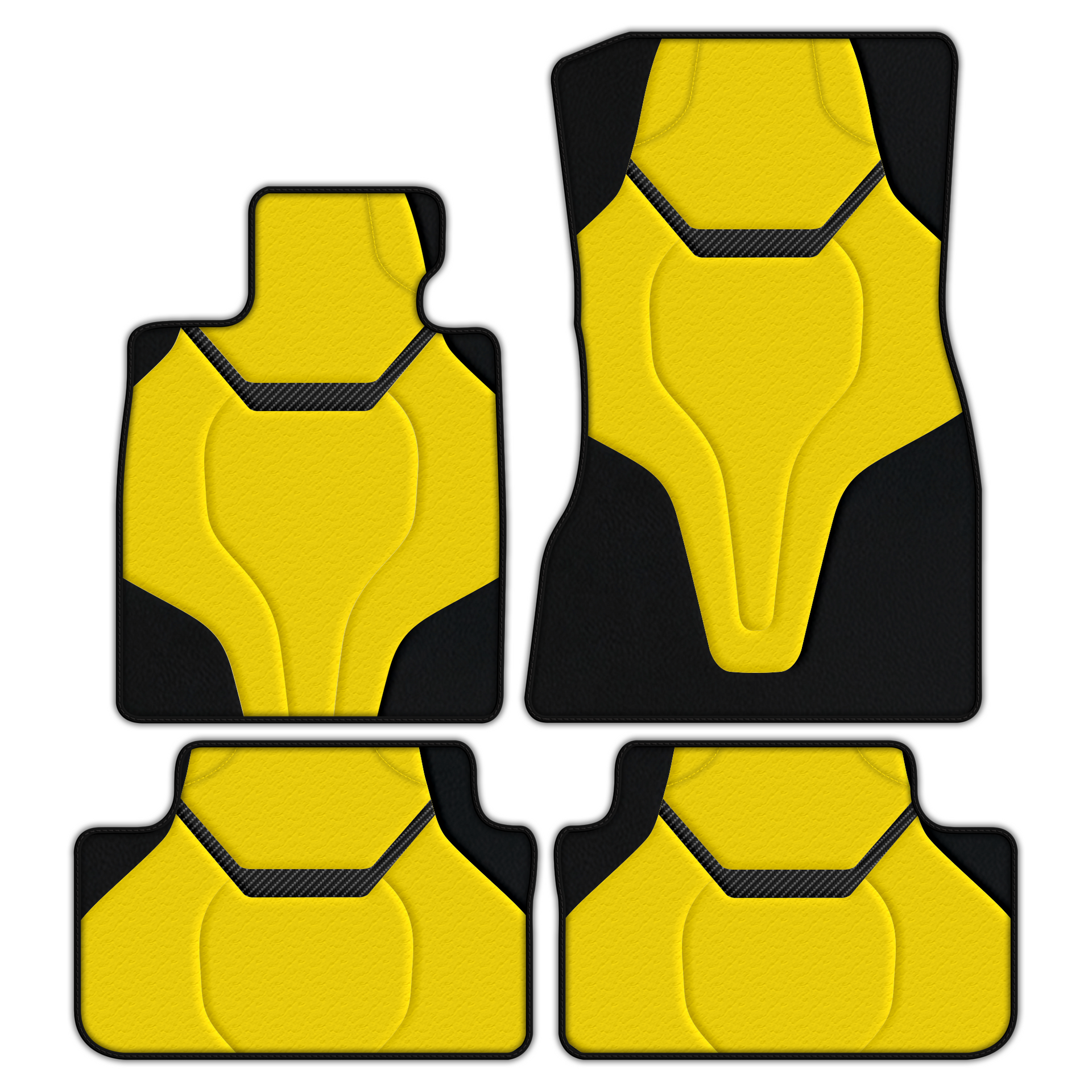 Customizable Leather Floor Mats with AW43 Pattern installed in a BMW M8 F92 (2020-2025) coupe, showcasing luxury and protection.