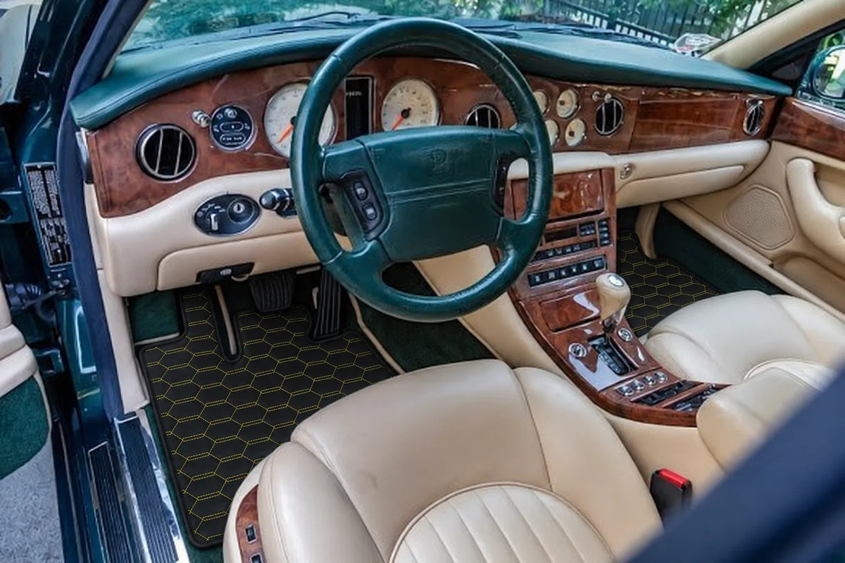 Customizable Leather Floor Mats with Interlaced Hex Pattern for Bentley Green Label (1998-2009) inside the vehicle