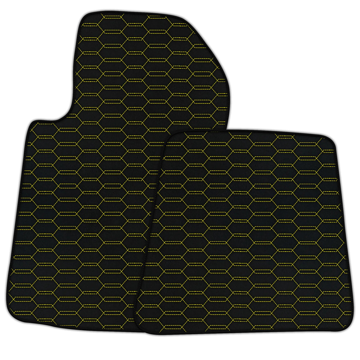 Customizable Leather Floor Mats with Interlaced Hex Pattern for Ferrari 599 Coupe (2006-2012)