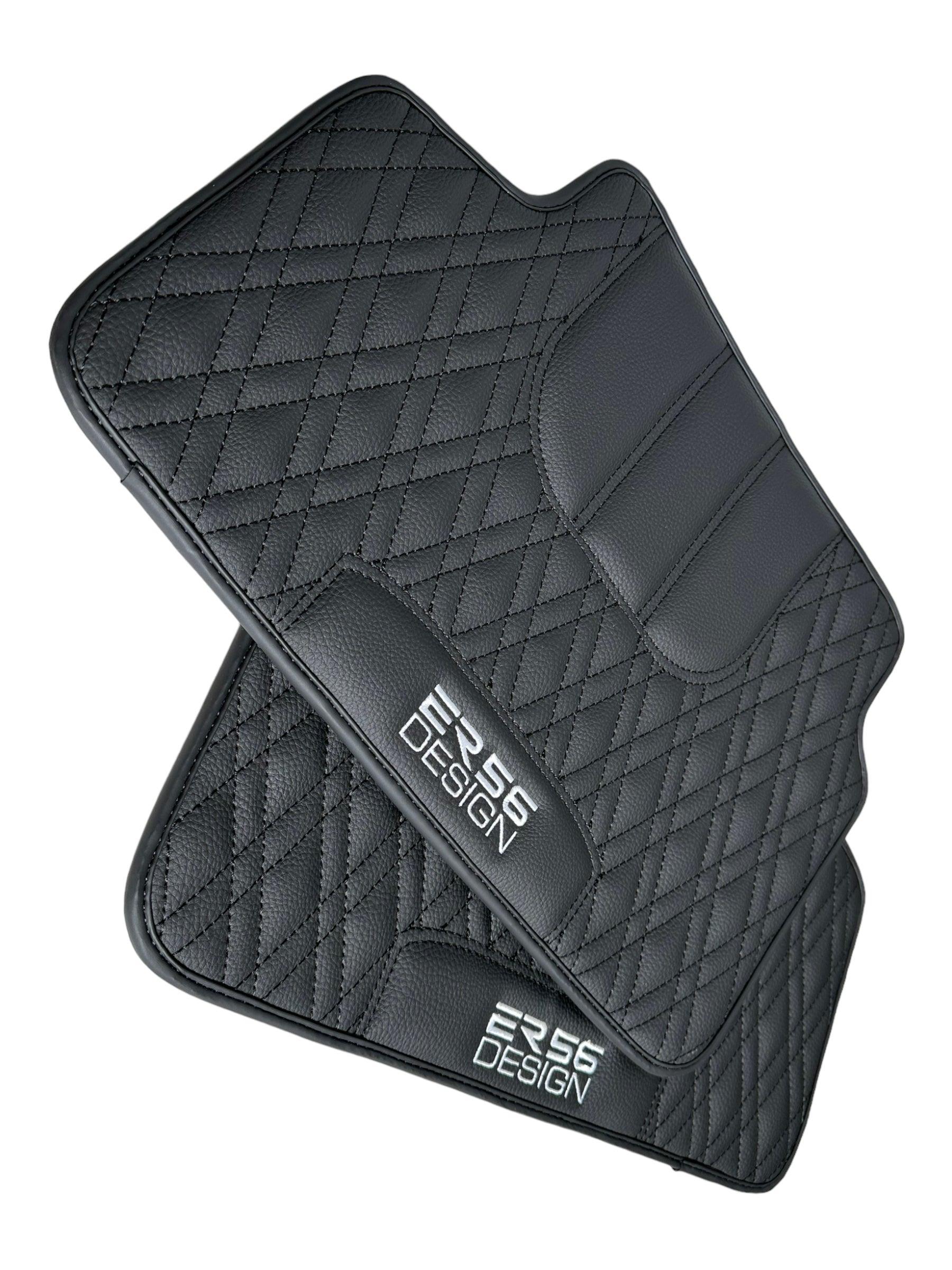 Floor Mats For BMW Gran Tourer F46 (2015-2022) 5 Seats Black Leather Er56 Design - AutoWin