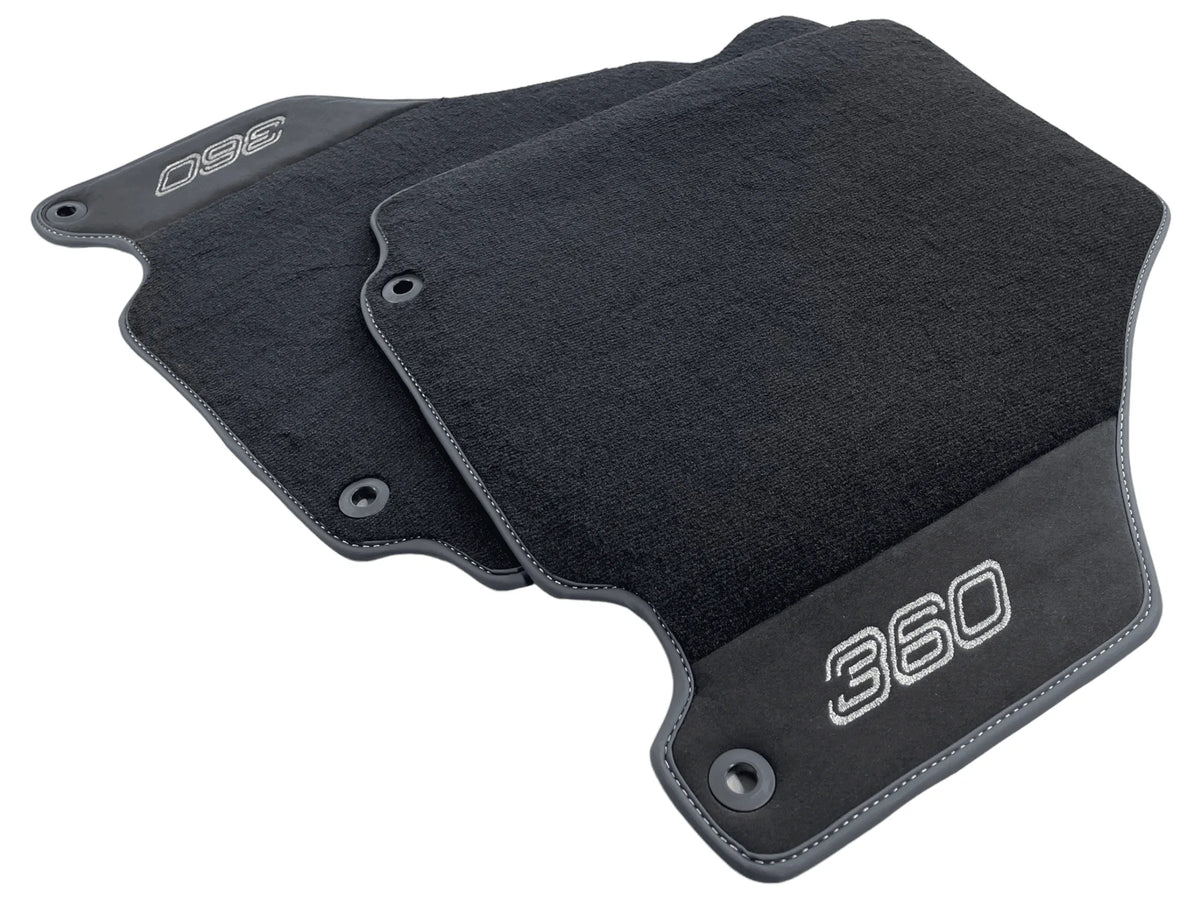 Floor Mats For Ferrari 360 Modena 1999-2005 Black With Alcantara - AutoWin