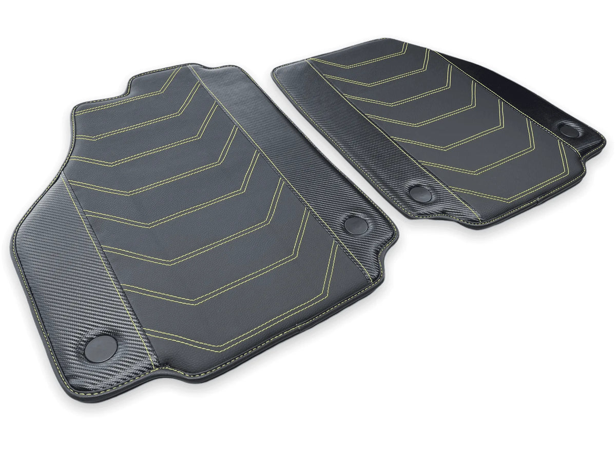 Floor Mats For Ferrari F8 Tributo (2019-2023) Yellow Sewing