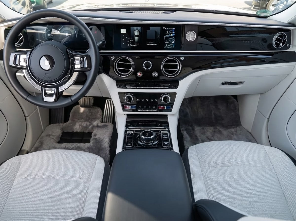 Gray Sheepskin Floor Mats For Rolls Royce Spectre (2023-2024) Er56 Design Brand