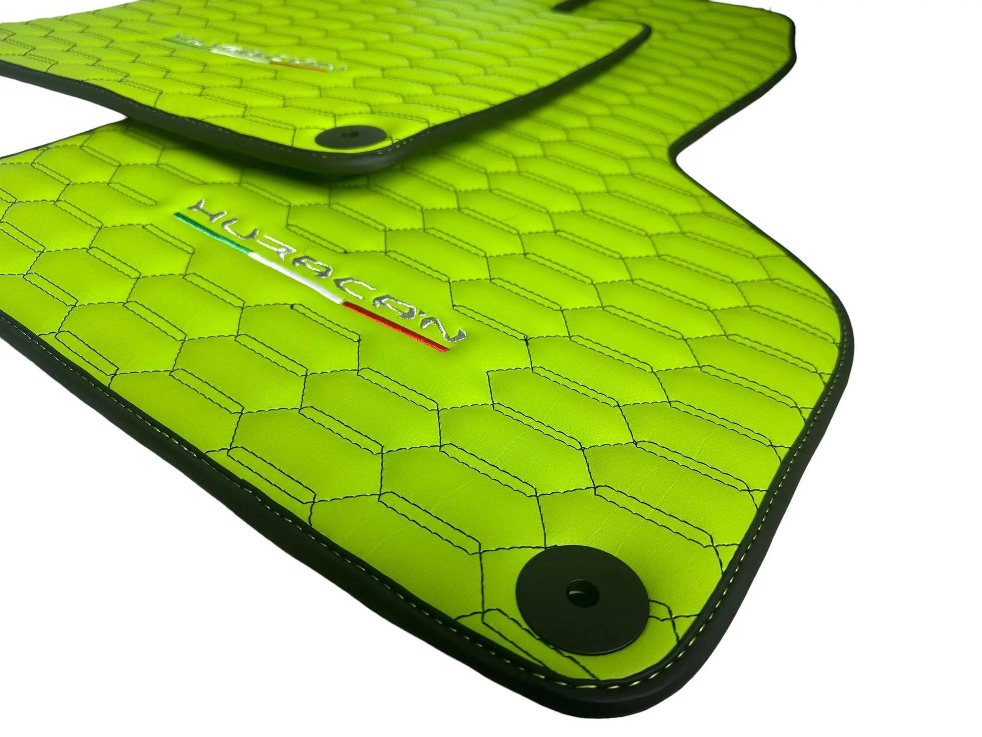 Green Leather Floor Mats for Lamborghini Huracan - AutoWin