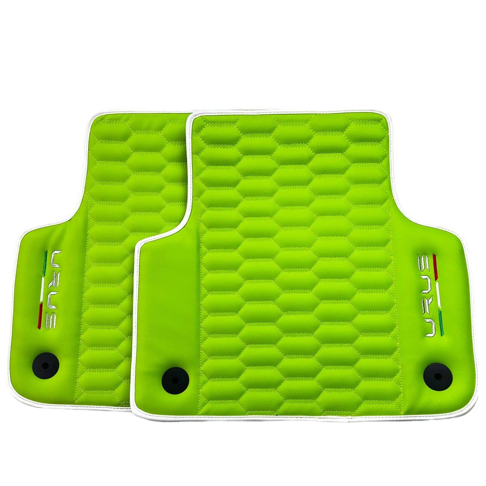Green Leather Floor Mats for Lamborghini Urus (2018-2024) ER56 Design - AutoWin