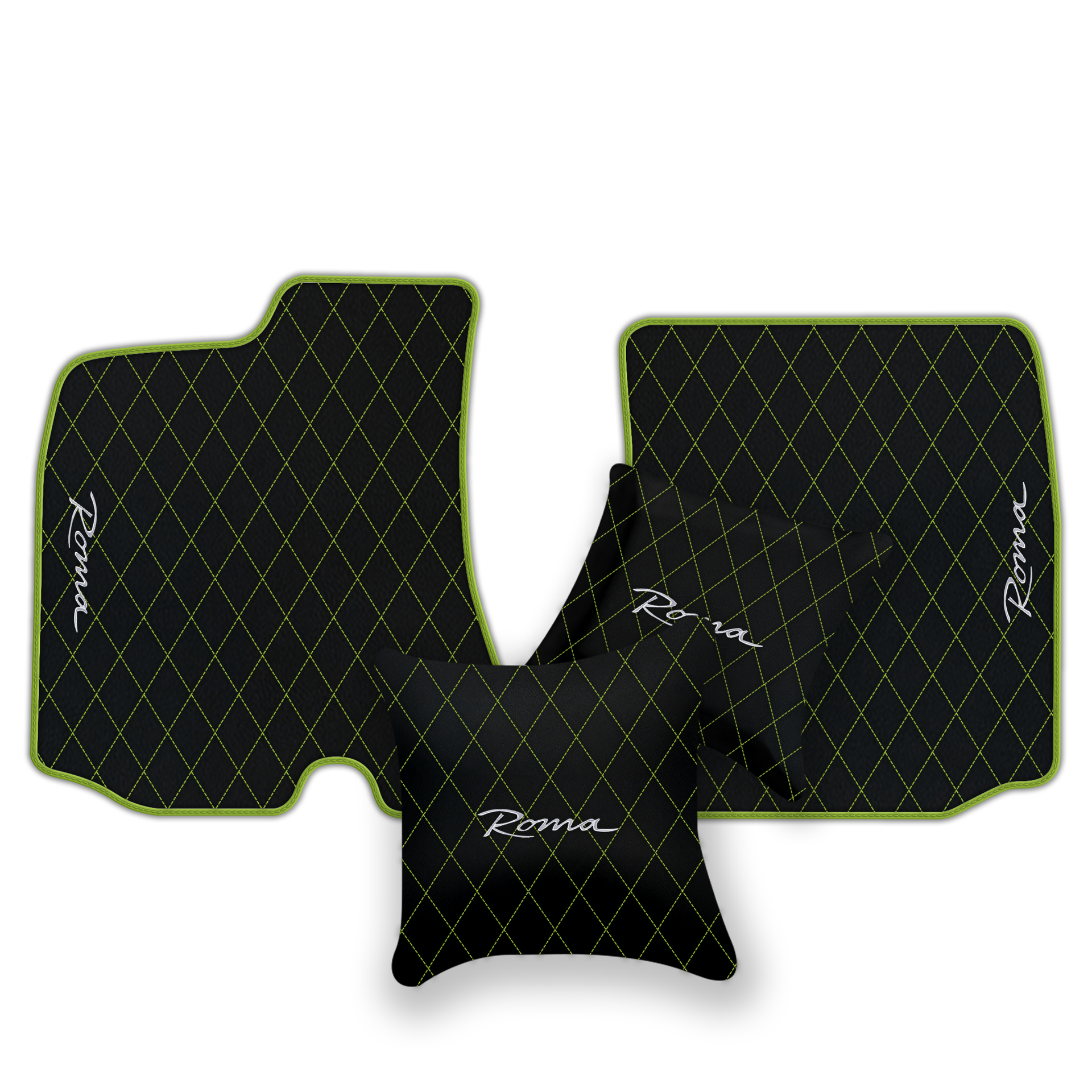 Premium Black Leather Floor Mats for Ferrari Portofino (2018-2023)