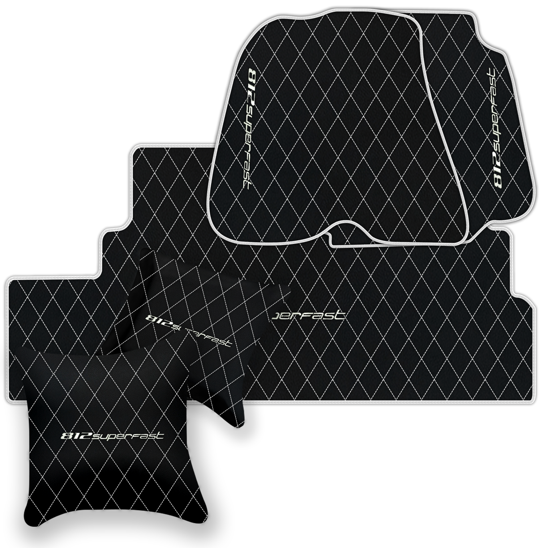 Premium Black Leather Floor Mats for Ferrari F12 (2012-2022)