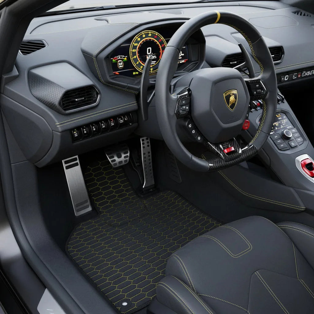 Interior look of floor mats for Lamborghini Huracan EVO (2019-2024)