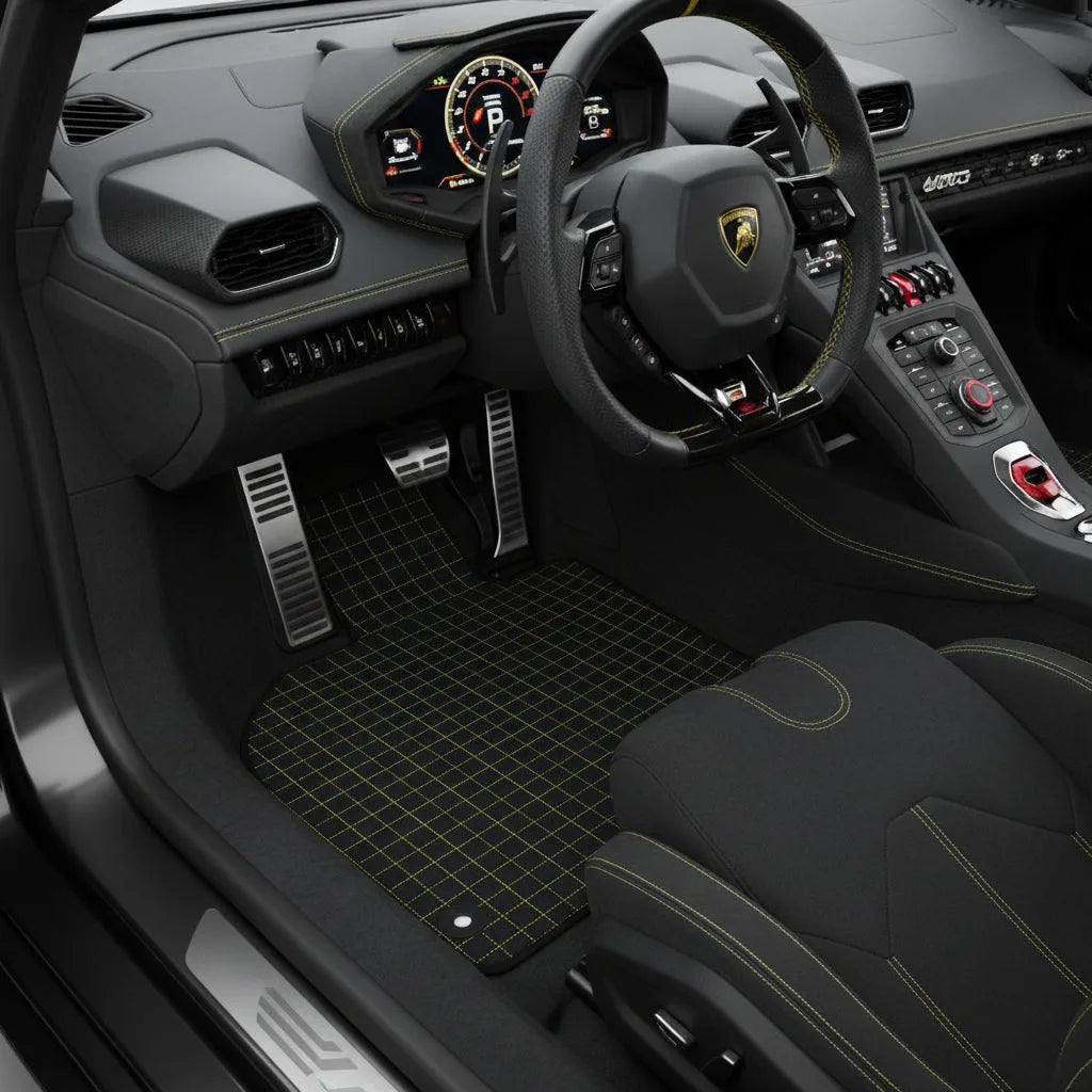 Interior look of floor mats for Lamborghini Huracan EVO (2019-2024)