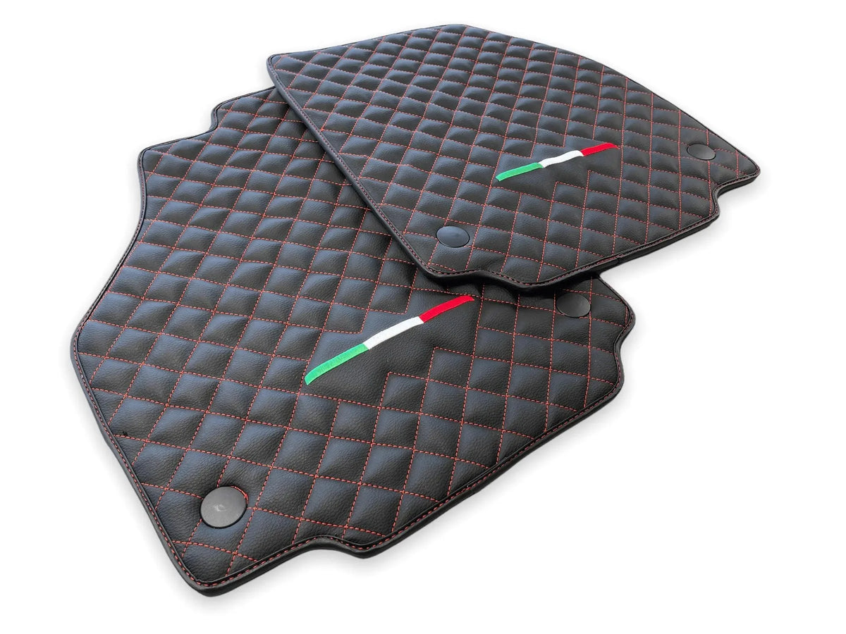 Leather Floor Mats For Ferrari 458 Spider 2012-2015 Black