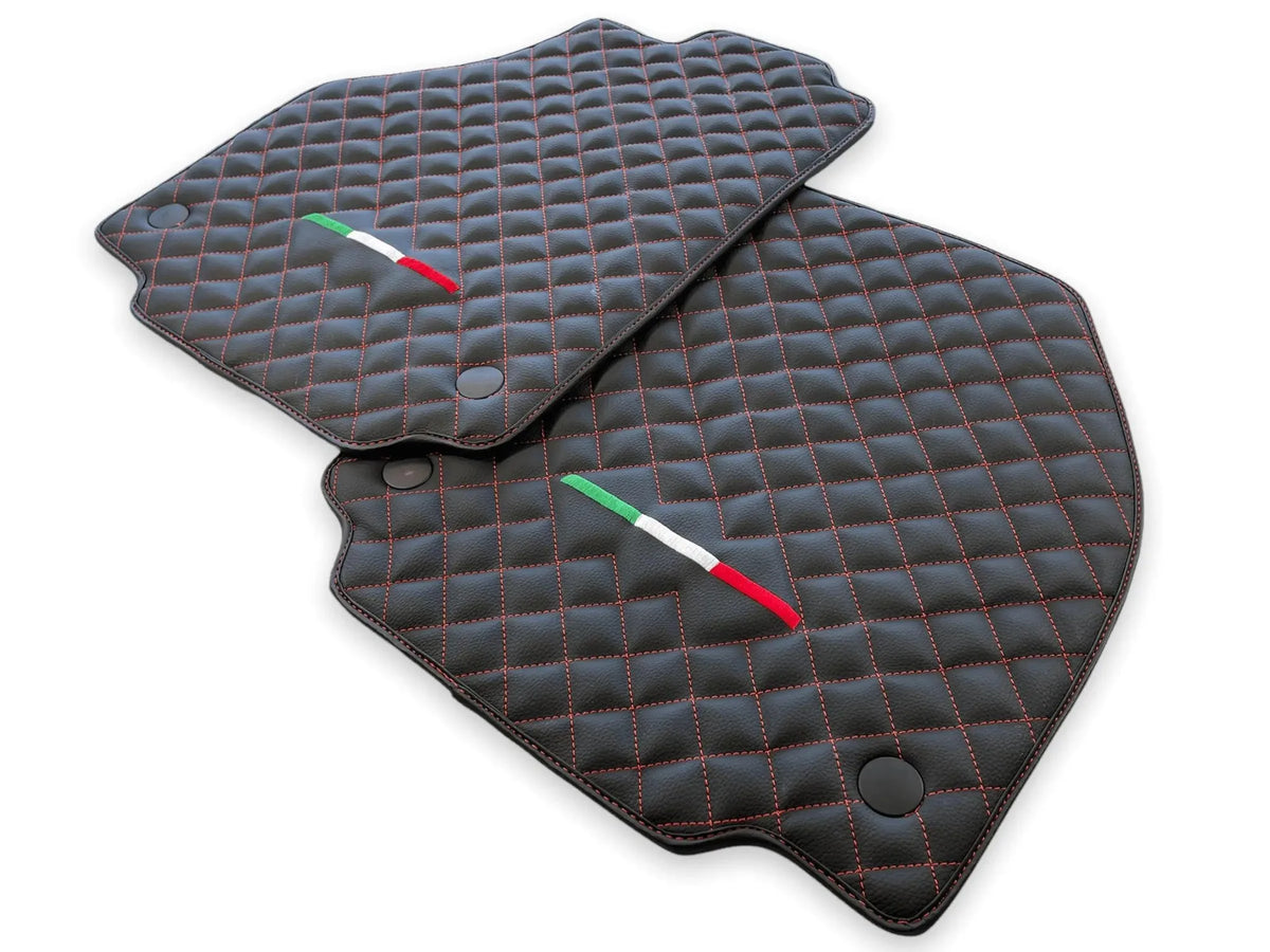 Leather Floor Mats For Ferrari 458 Spider 2012-2015 Black