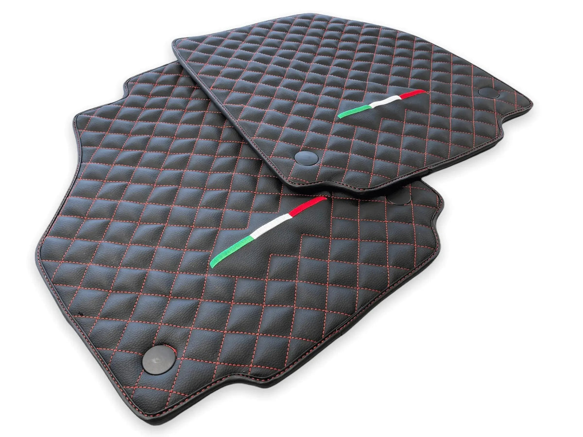 Leather Floor Mats For Ferrari 458 Spider 2012-2015 Black