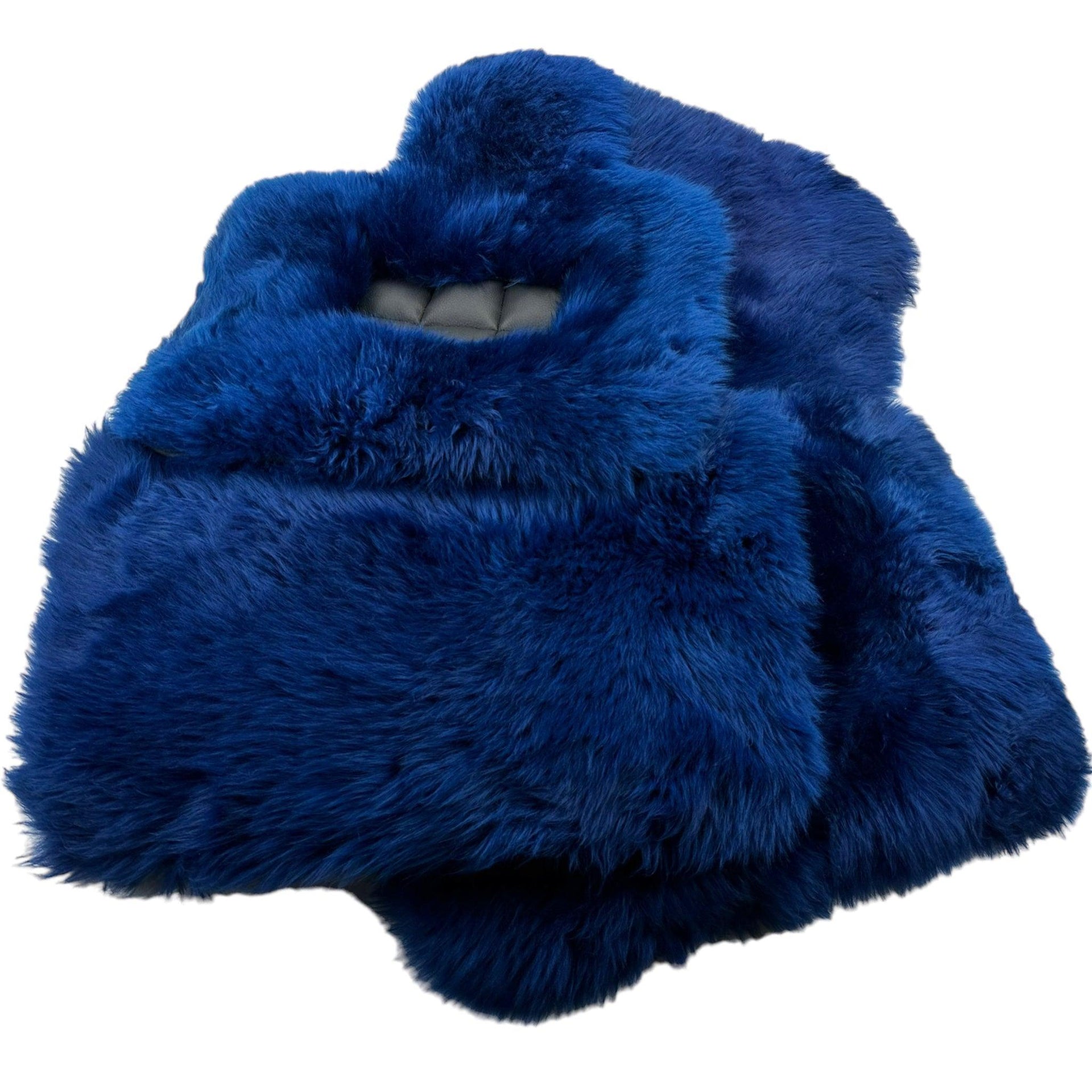 Navy Blue Sheepskin Floor Mats for Rolls Royce Cullinan RR31 (2018-2023) | ER56 Design - AutoWin