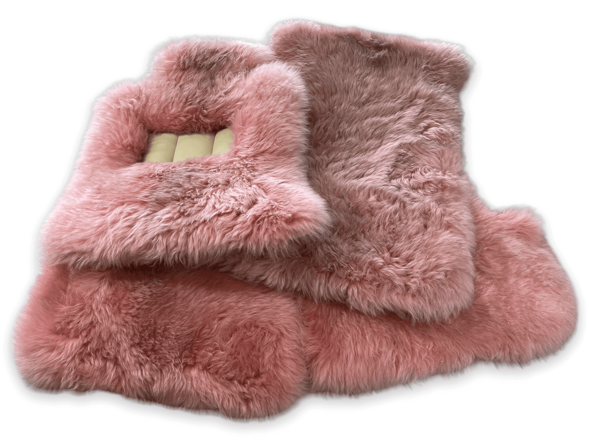 Pink Sheepskin Floor Mats For Rolls Royce Spectre (2023-2024) Design Brand - AutoWin