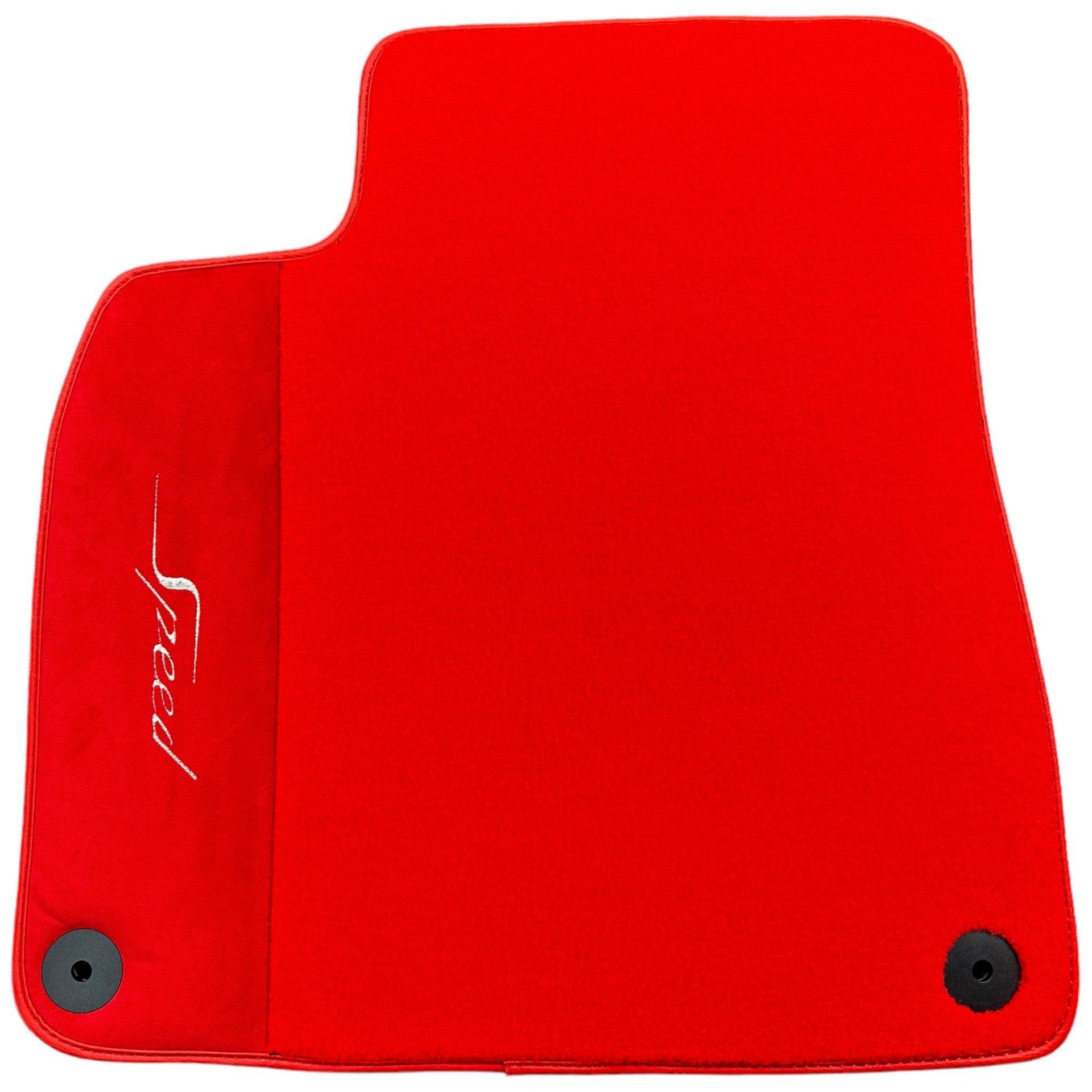 Red Floor Mats For Bentley Flying Spur (2005-2013) with Alcantara Leather - AutoWin