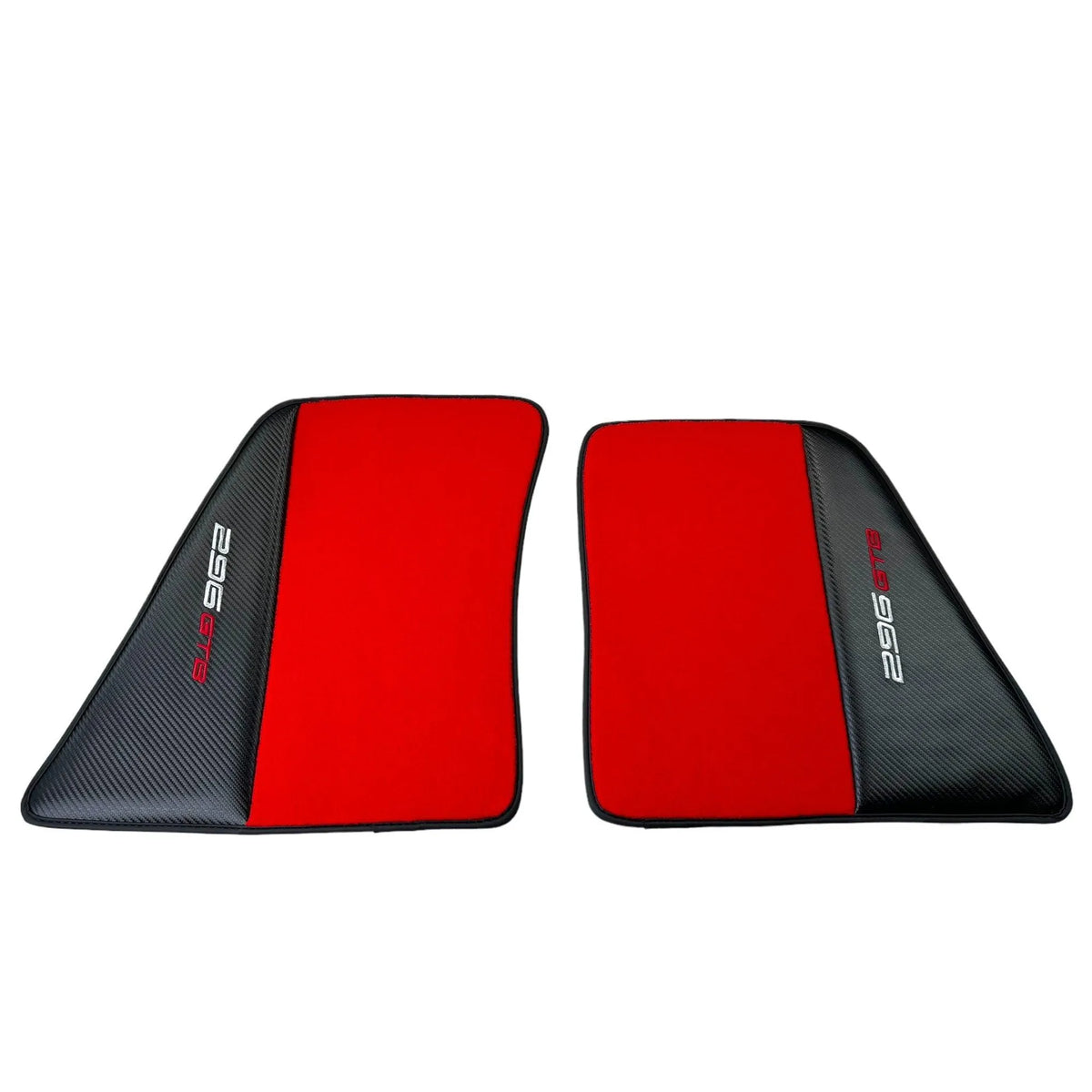 Red Floor Mats for Ferrari 296 GTB (2022-2027) with Carbon Fiber - AutoWin