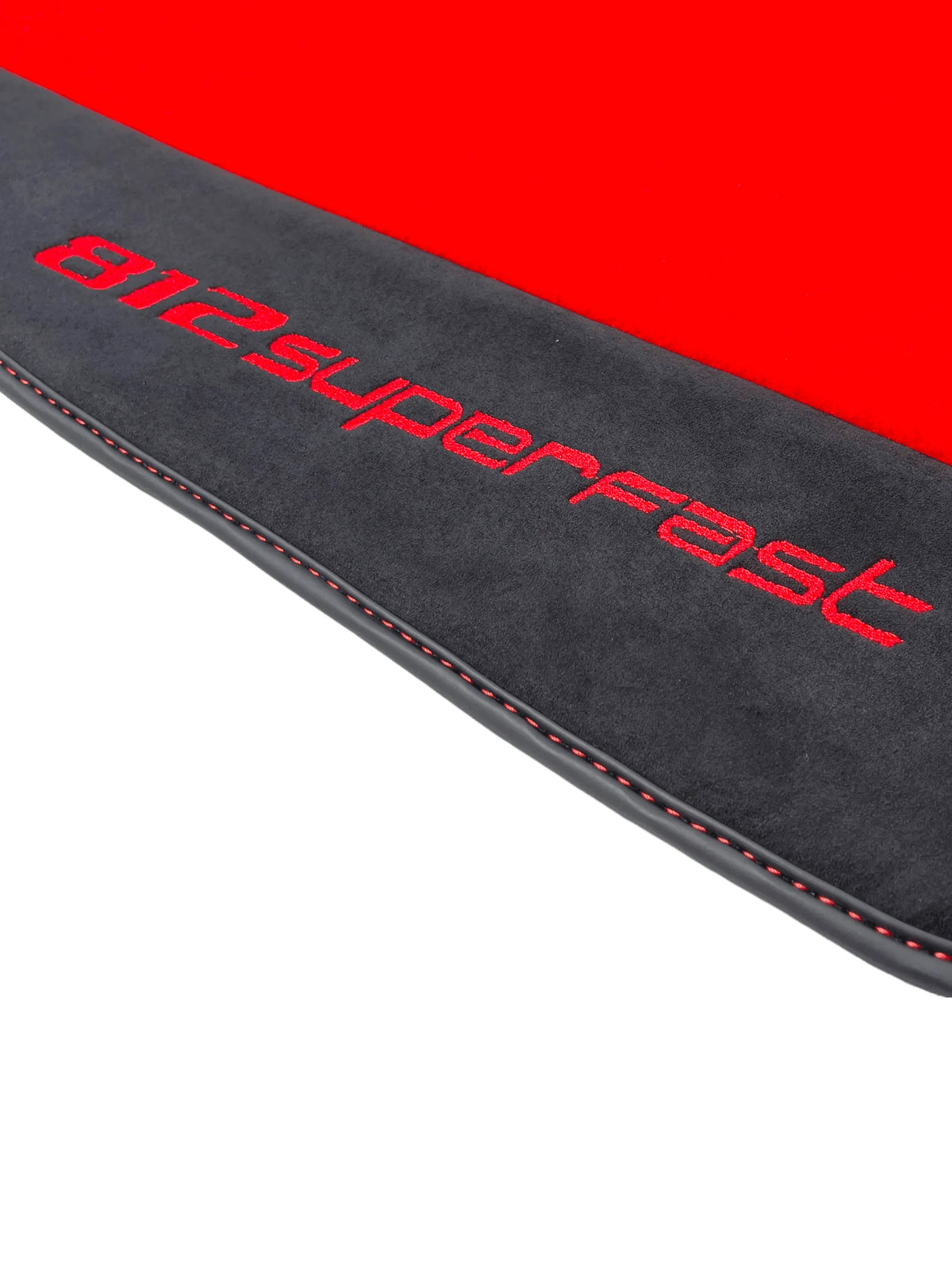 Red Floor Mats For Ferrari 812 Superfast With Alcantara Leather - AutoWin