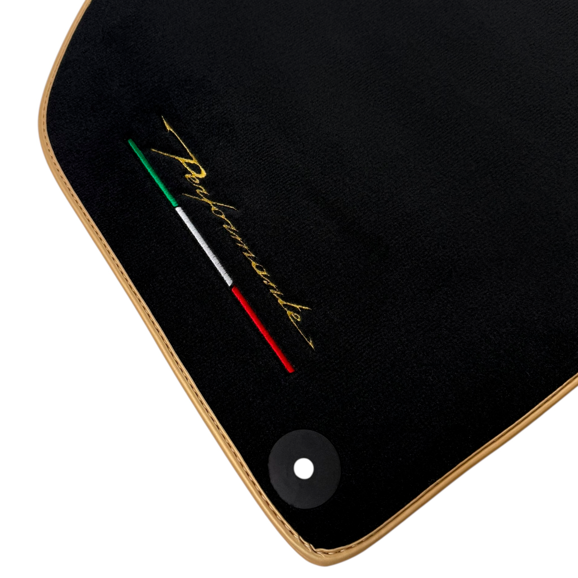 Black Carpet Floor Mats for Lamborghini Huracan Performante – Optional Alcantara Pillows Set of 2