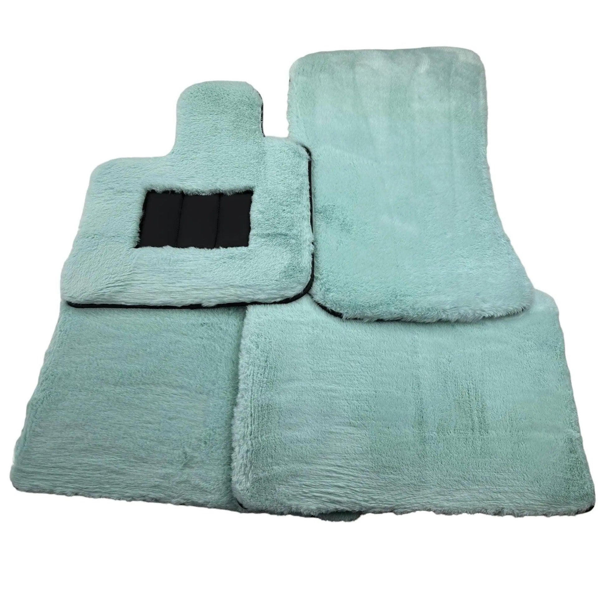 Tiffany Blue Sheepskin Floor Mats For Rolls Royce Phantom 2003–2016 Er56 Design Brand - AutoWin