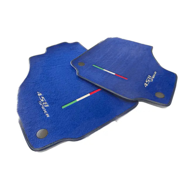 Floor Mats For Ferrari 458 Spider 2012-2015 Blue Autowin Brand Italian Edition - AutoWin