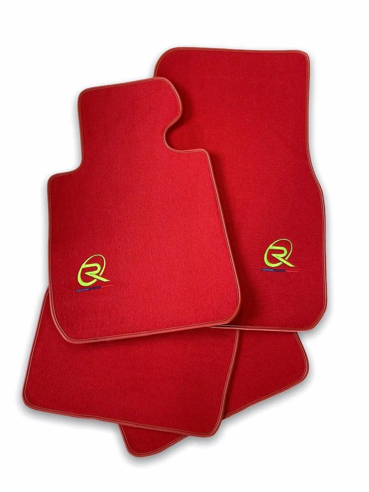 Red Floor Mats For BMW 1 Series F20 ROVBUT Brand Tailored Set Perfect Fit Green SNIP Collection - AutoWin