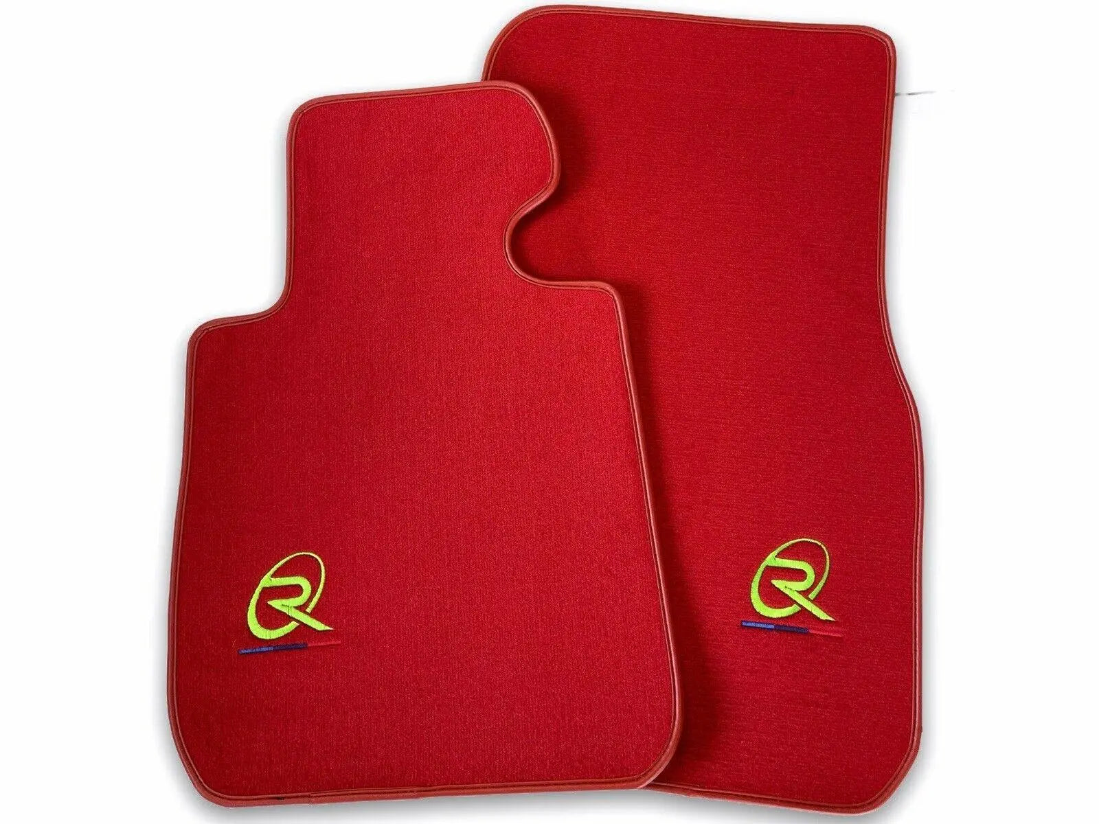 Red Floor Mats For BMW 5 Series F10 ROVBUT Brand Tailored Set Perfect Fit Green SNIP Collection - AutoWin