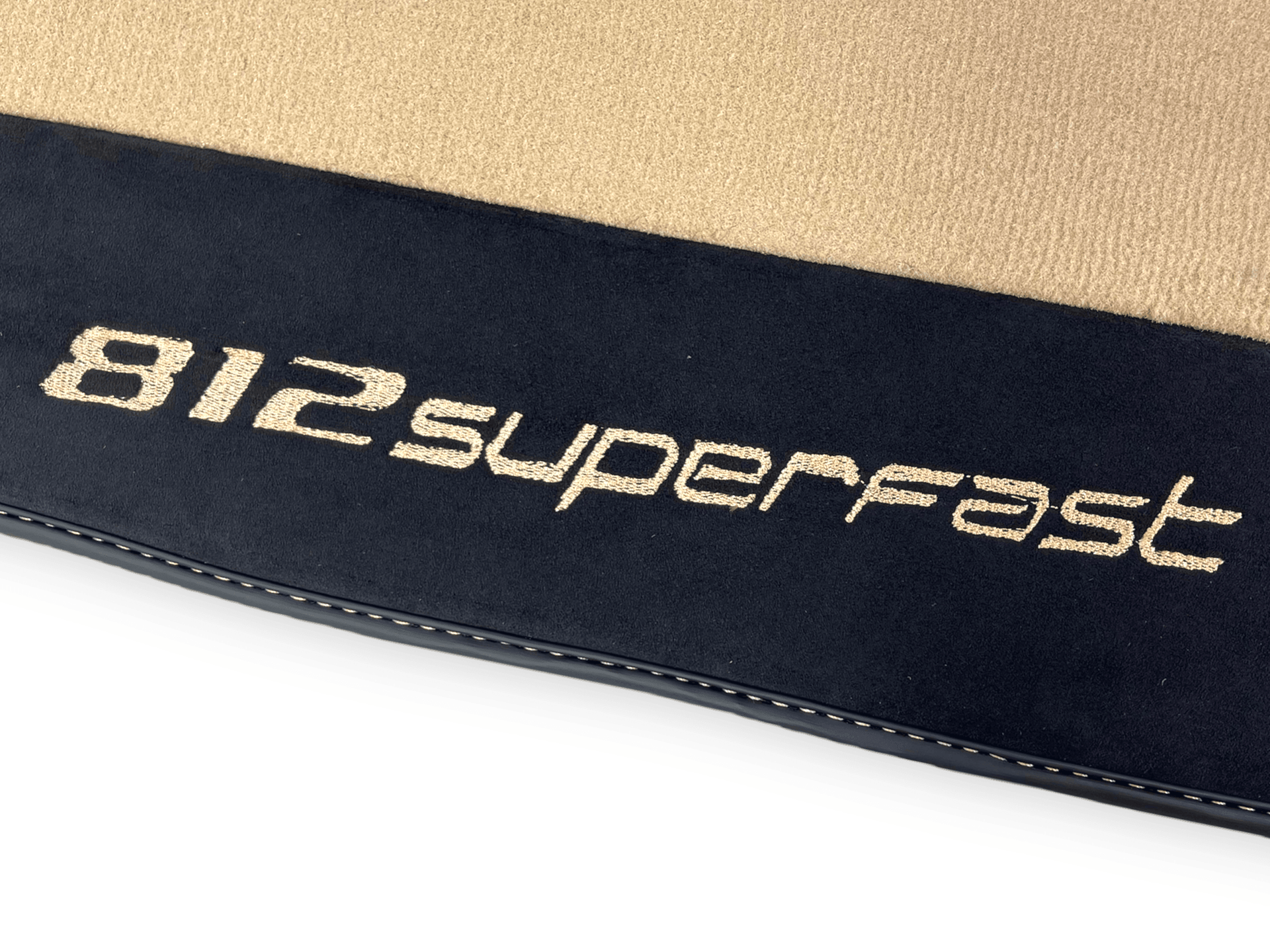 Beige Floor Mats For Ferrari 812 Superfast With Alcantara Leather - AutoWin