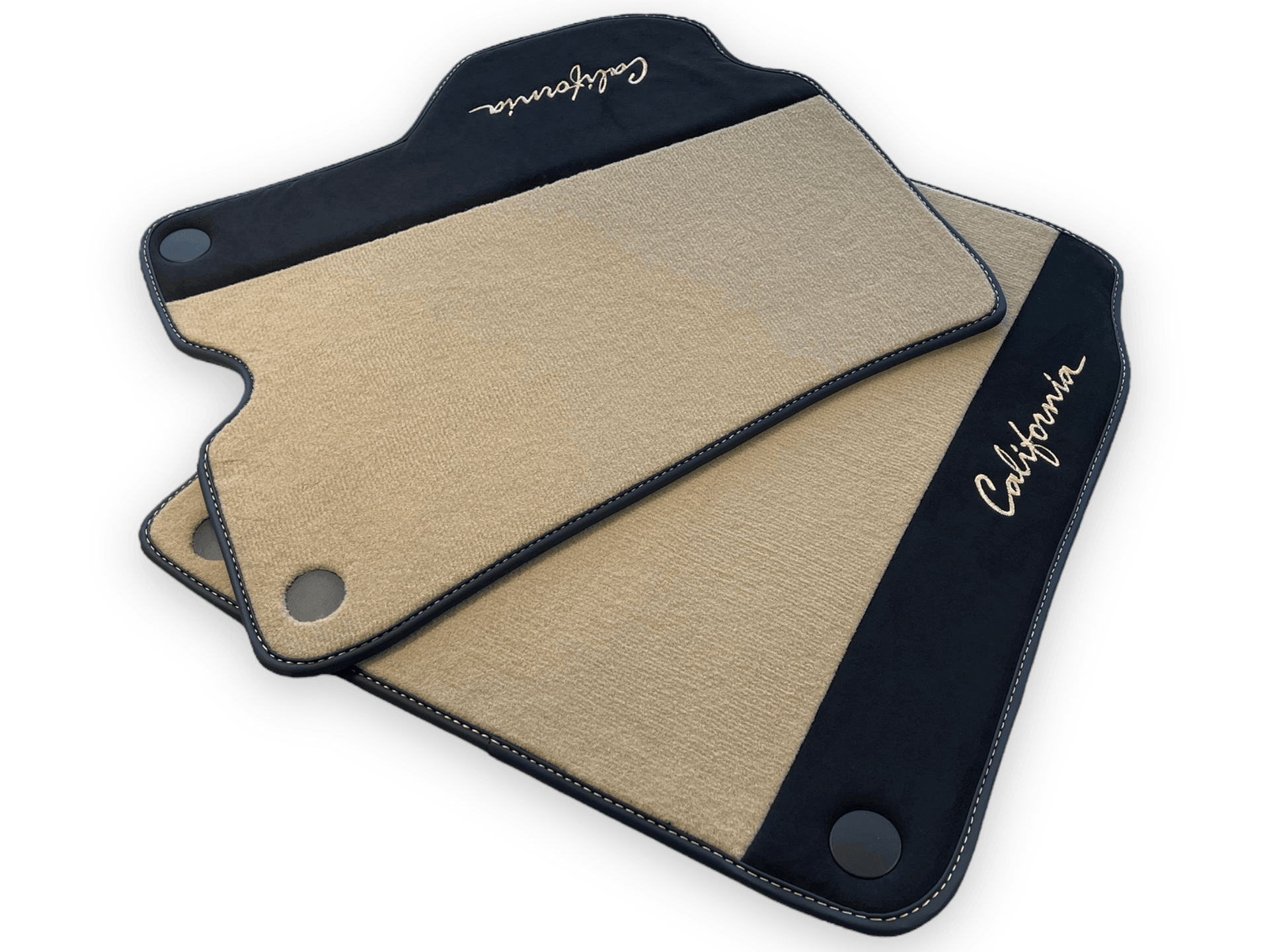 Beige Floor Mats For Ferrari California 2008-2014 With Alcantara - AutoWin
