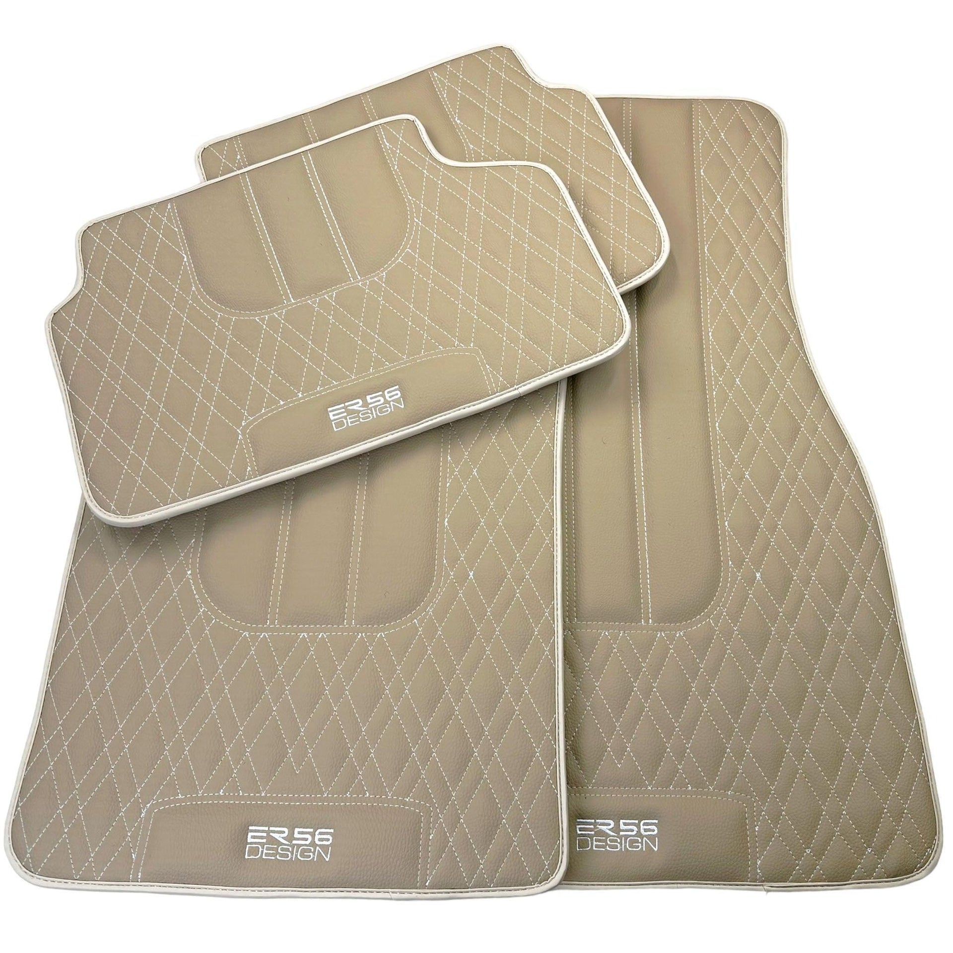 Beige Leather Floor Mats For BMW 6 Series F13 2-door Coupe - AutoWin