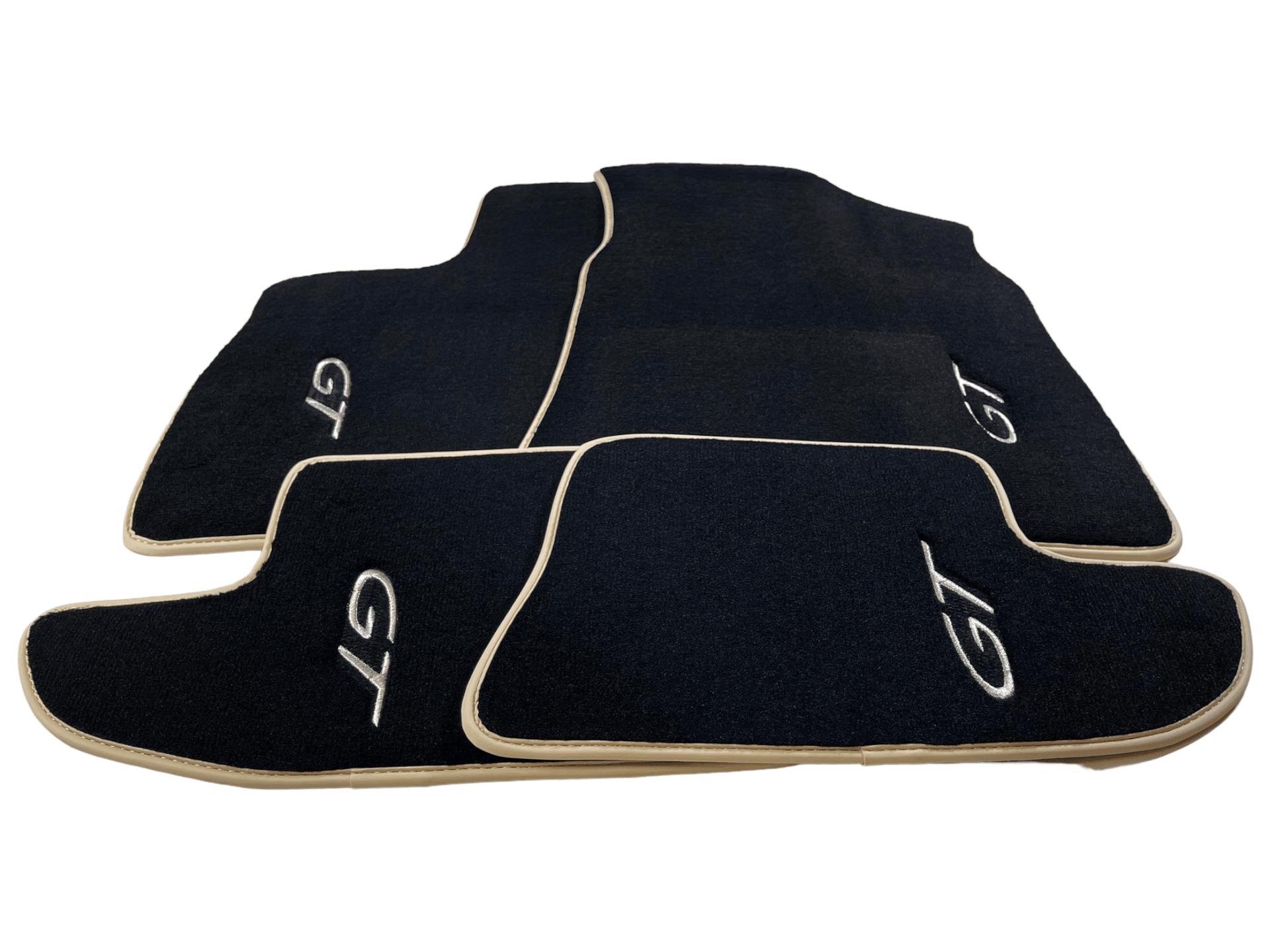 Black Floor Mats For Bentley Continental GT 2003–2011 With Beige Trim - AutoWin