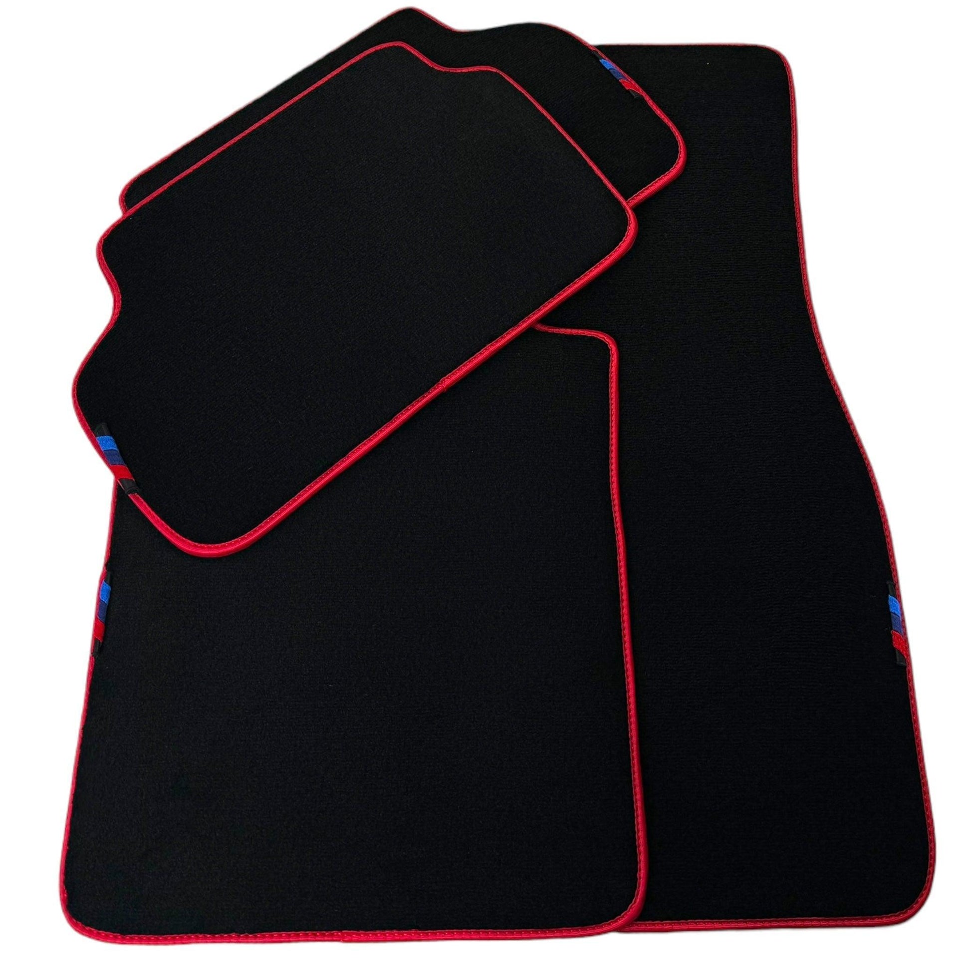Black Floor Mats For BMW 1 Series E82 | Red Trim - AutoWin