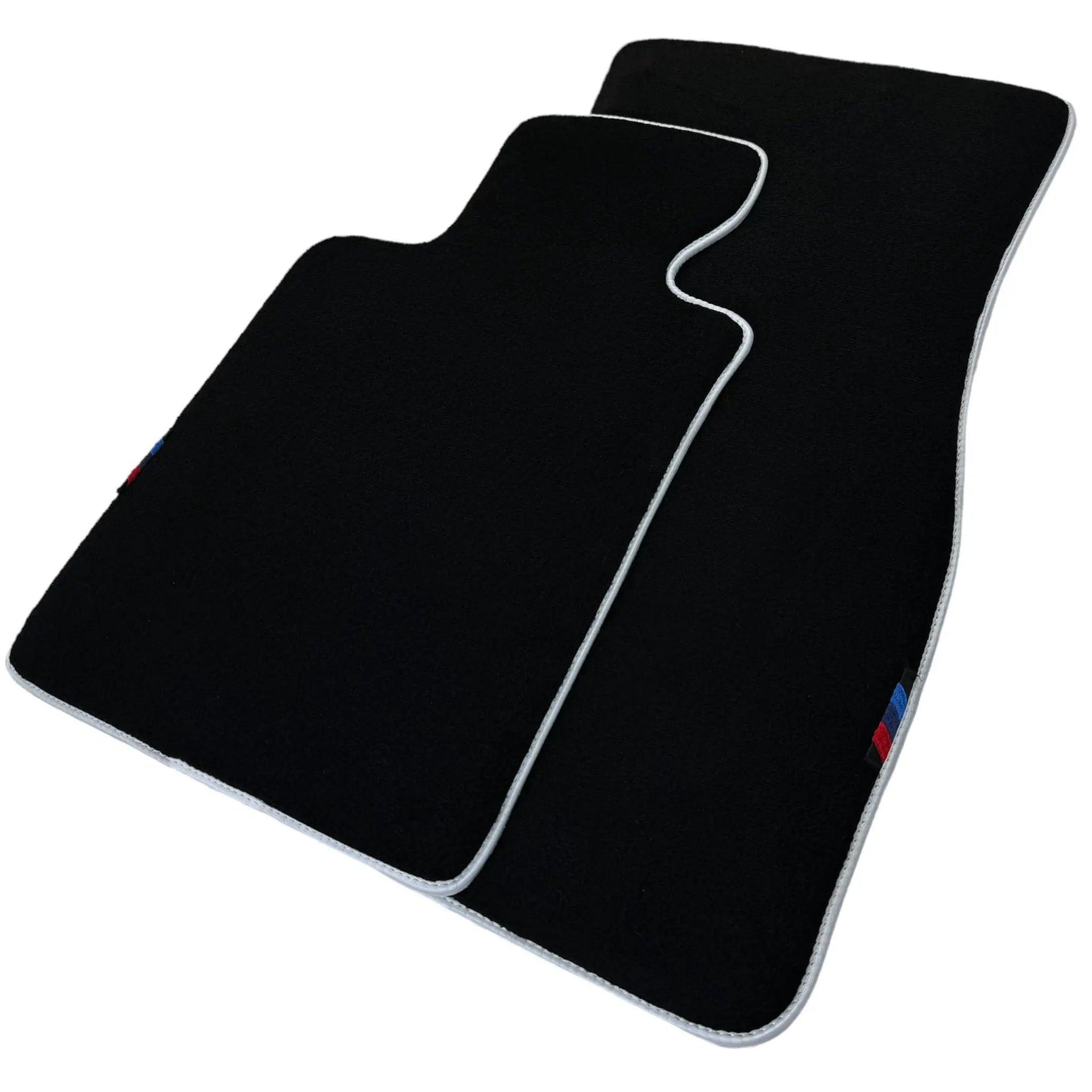 Black Floor Mats For BMW 5 Series E60 | White Trim - AutoWin