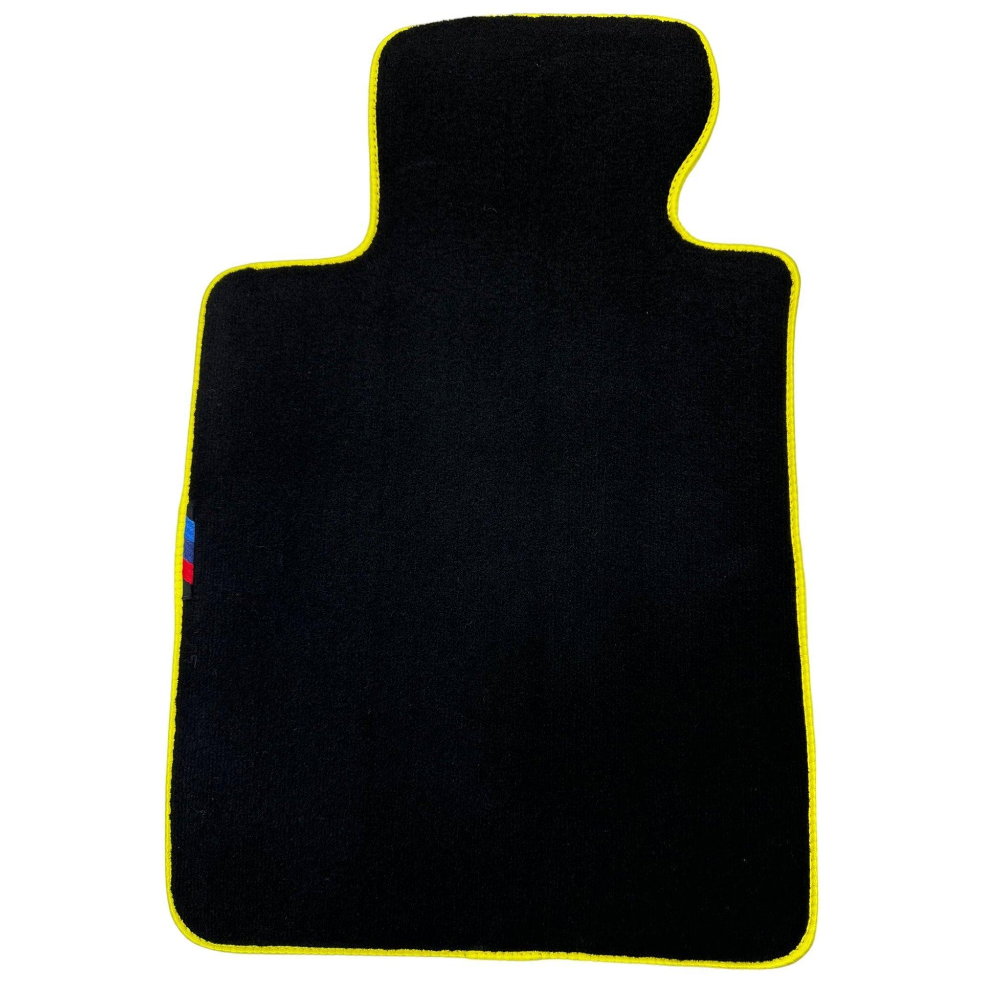 Black Floor Mats For BMW 5 Series F11 | Yellow Trim - AutoWin
