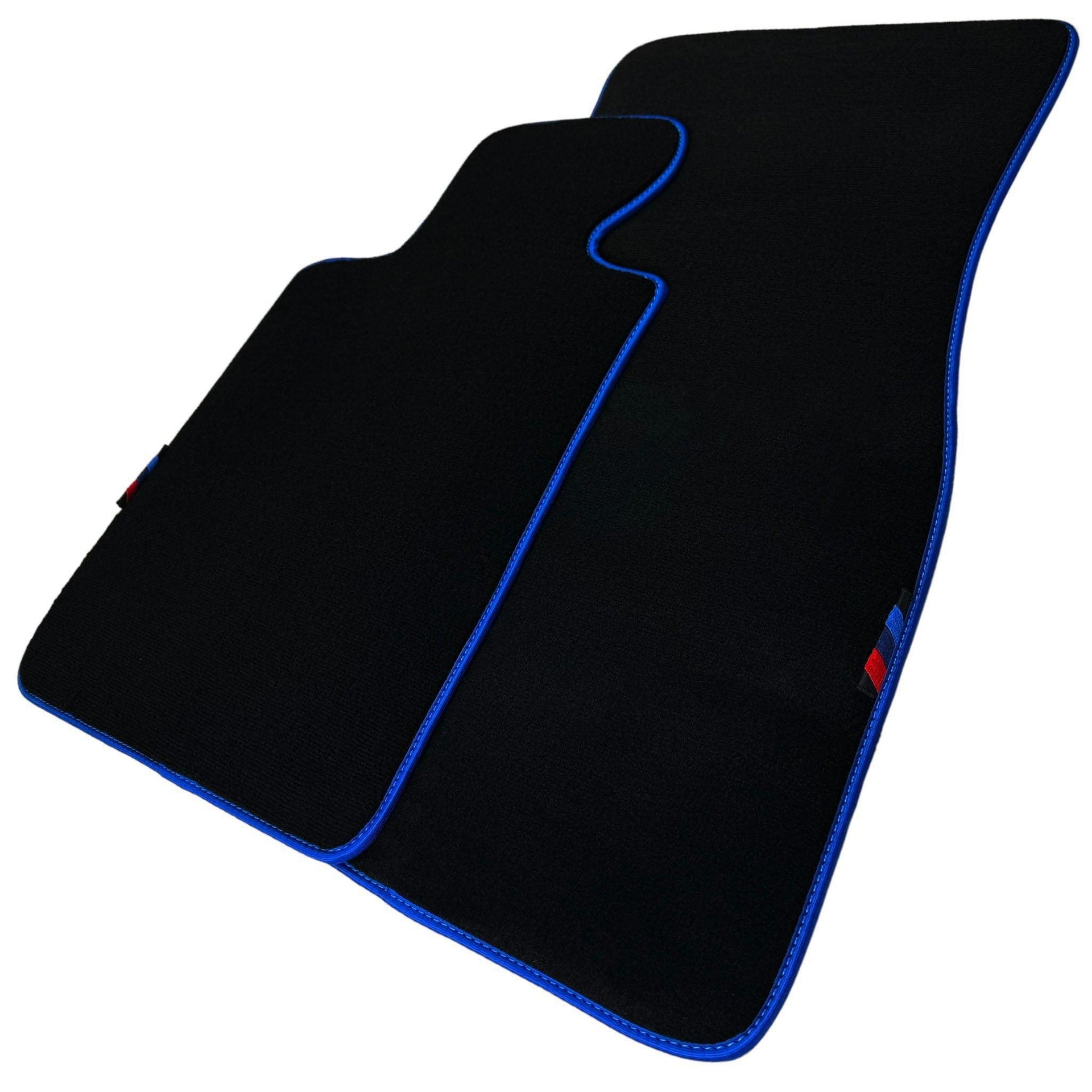 Black Floor Mats For BMW X5 Series E70 | Blue Trim - AutoWin