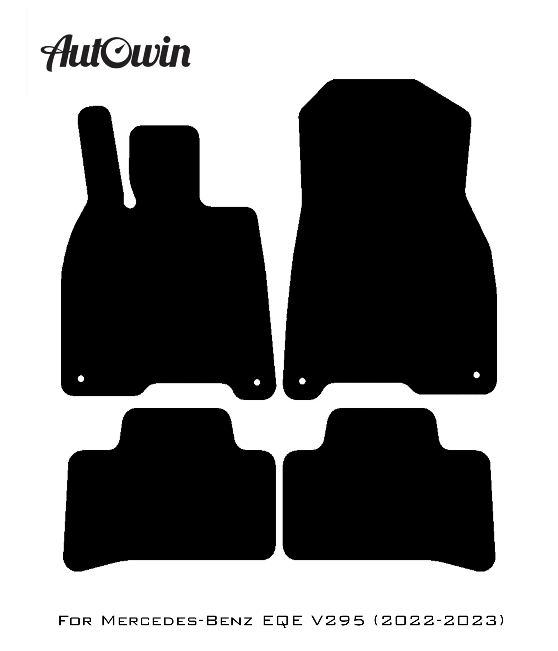 Black Floor Mats For Mercedes Benz EQE-Class V295 (2022-2023) | AutoWin Edition - AutoWin