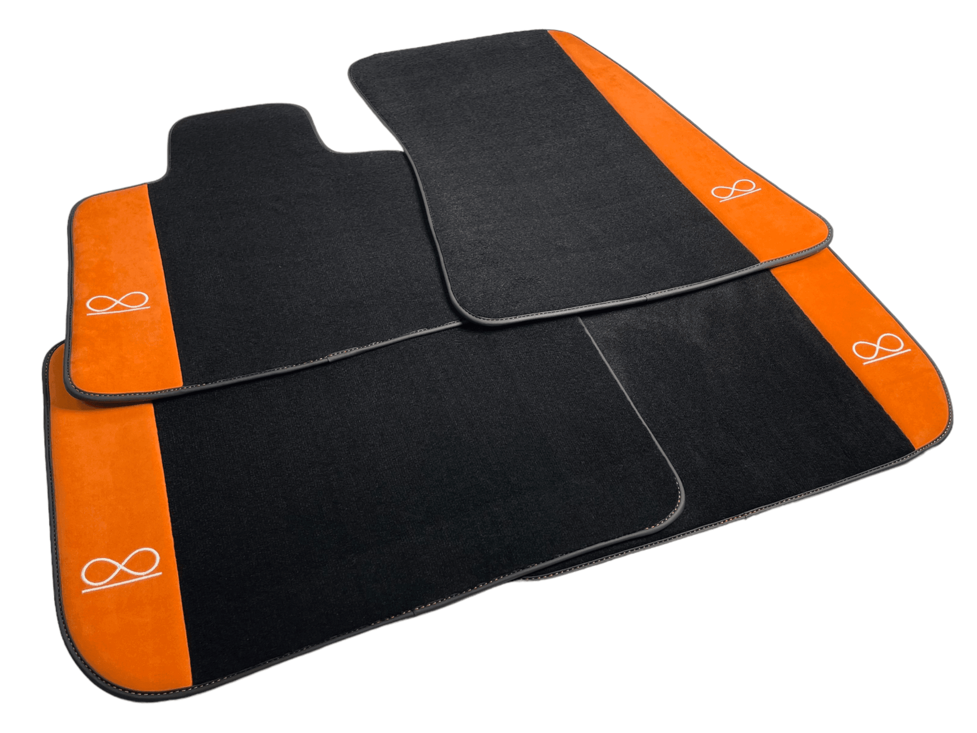 Black Floor Mats For Rolls Royce Black Badge Dawn Alcantara Leather - AutoWin