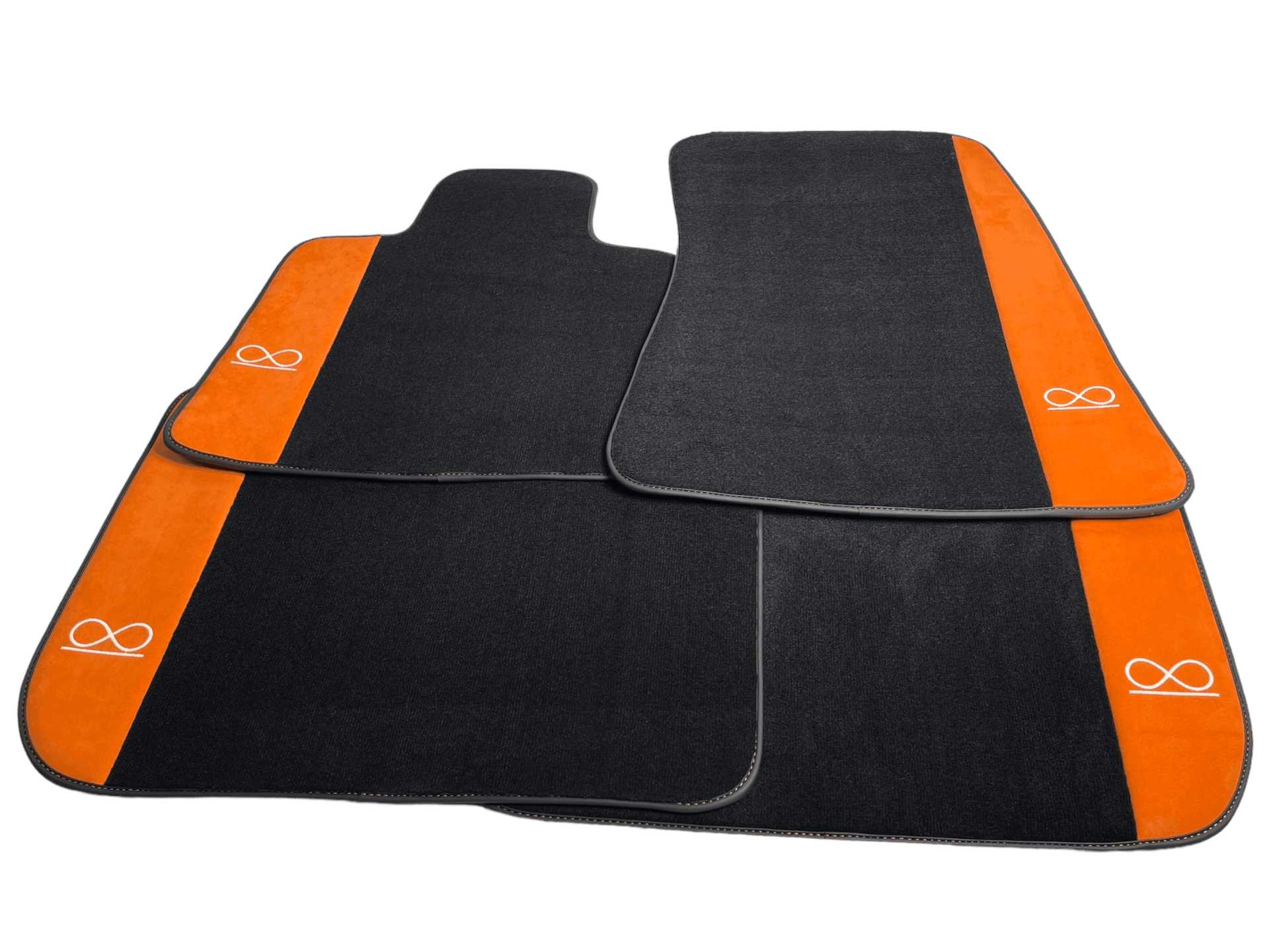 Black Floor Mats For Rolls Royce Black Badge Dawn Alcantara Leather - AutoWin