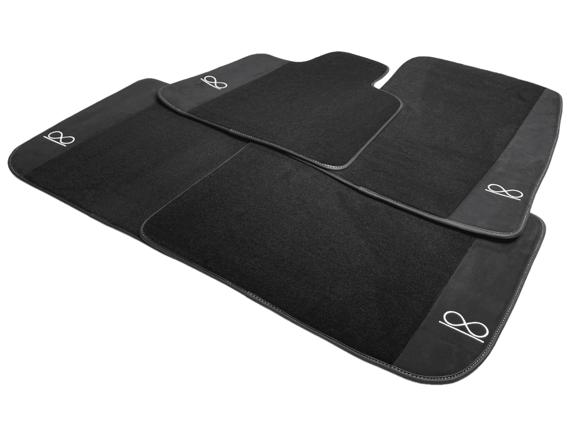 Black Floor Mats For Rolls Royce Black Badge Phantom Drophead Fluorescent Logo - AutoWin