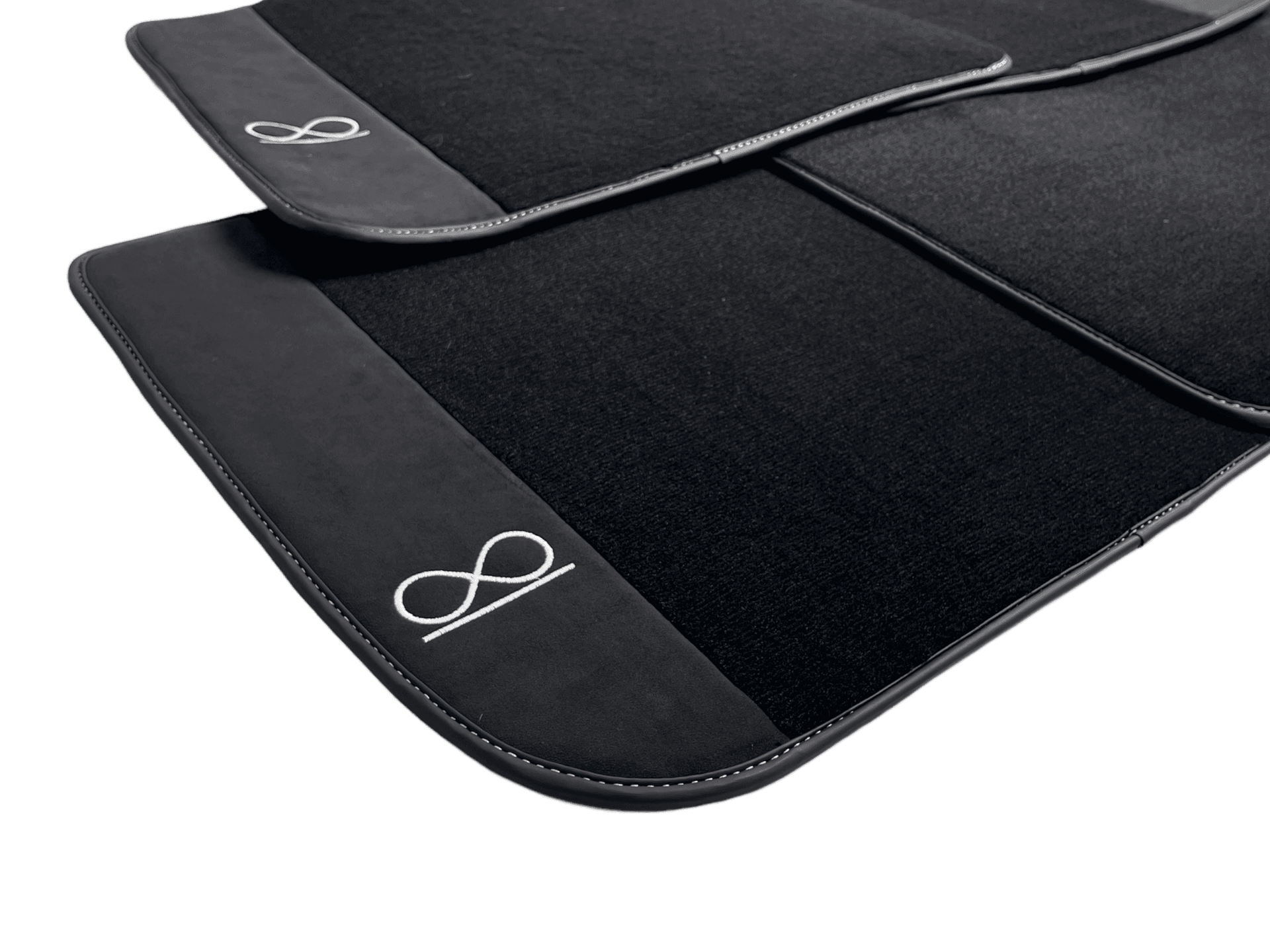 Black Floor Mats For Rolls Royce Black Badge Phantom Drophead Fluorescent Logo - AutoWin