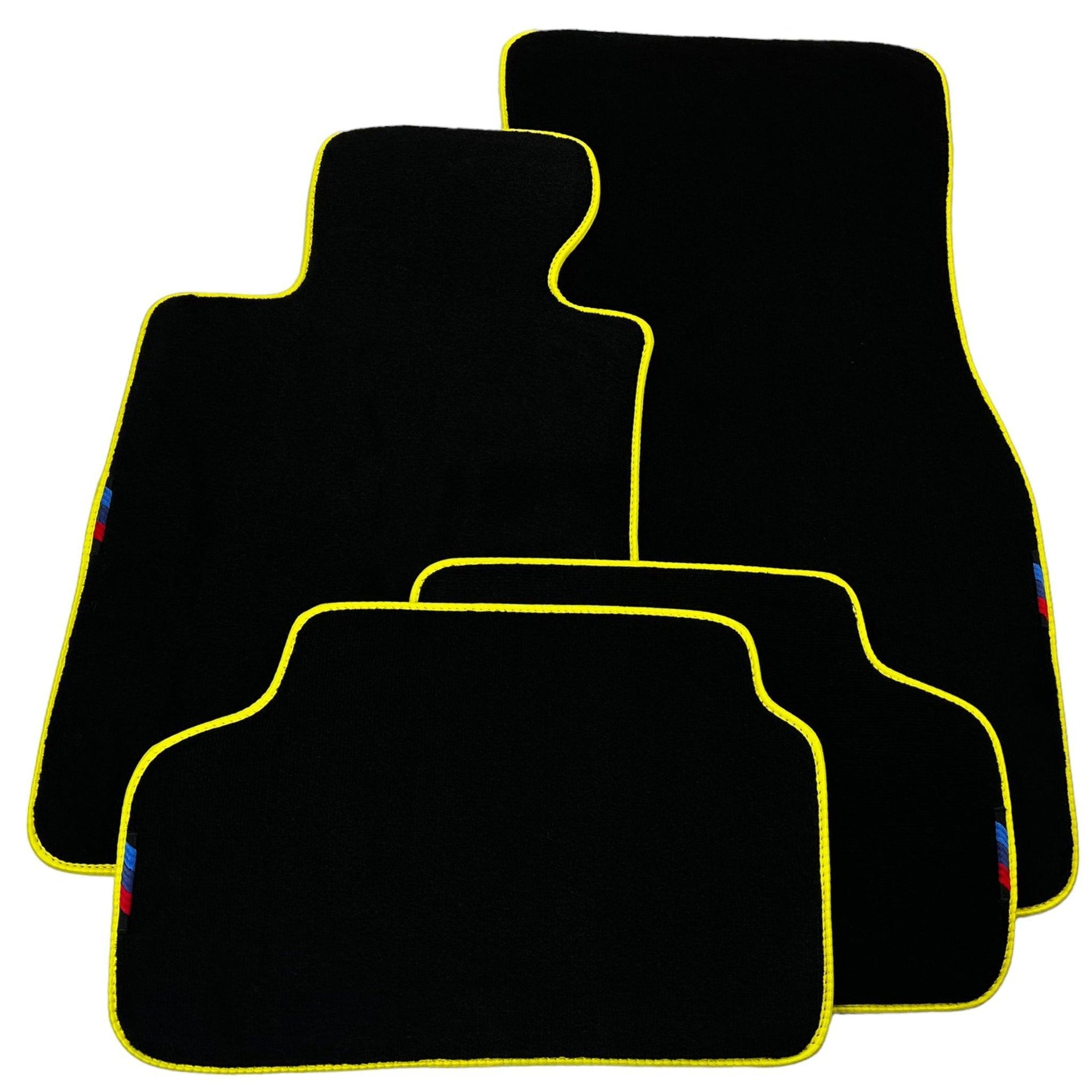 Black Mats For BMW 1 Series F21 3-door Hatchback | Yellow Trim - AutoWin