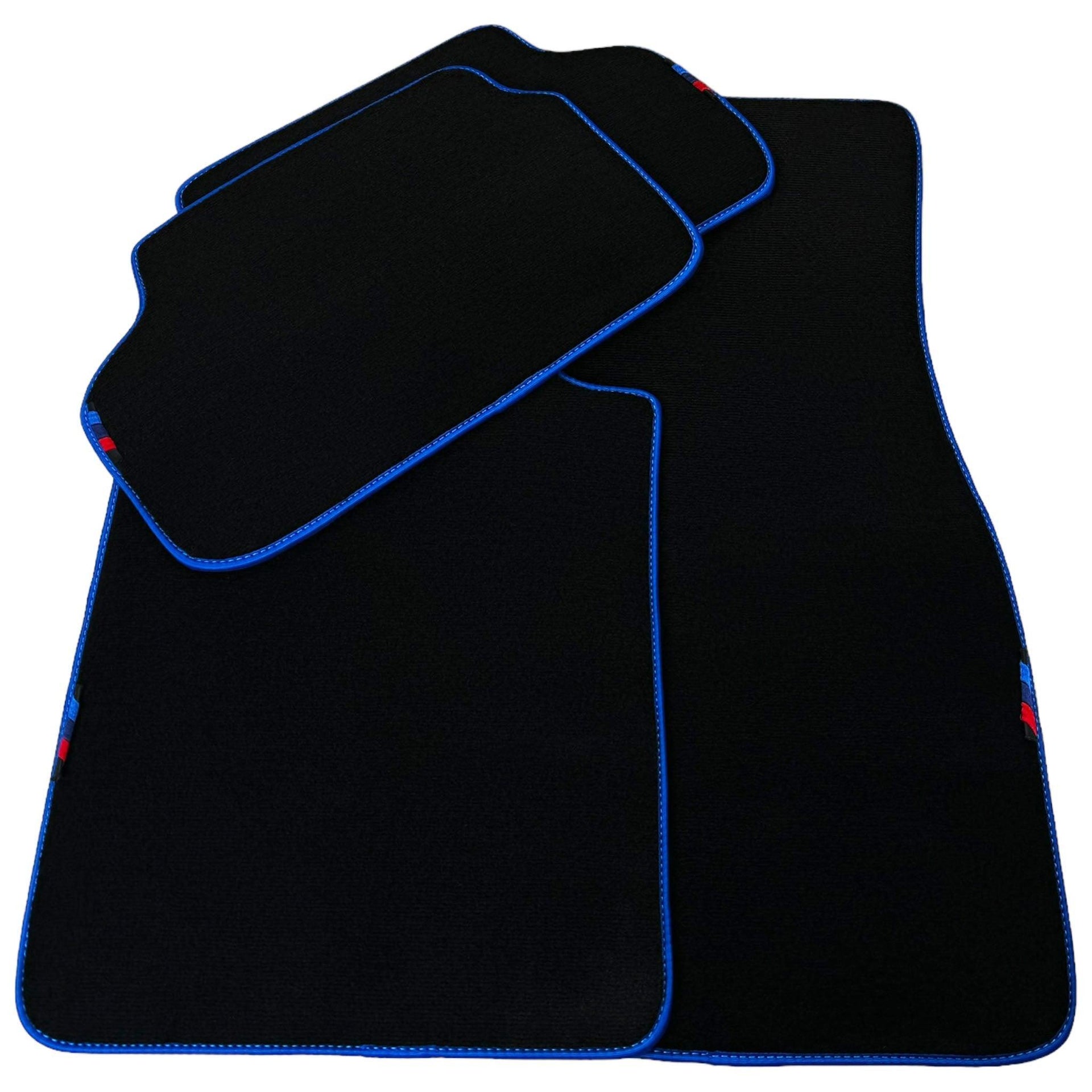 Black Mats For BMW M5 E34 | Blue Trim - AutoWin