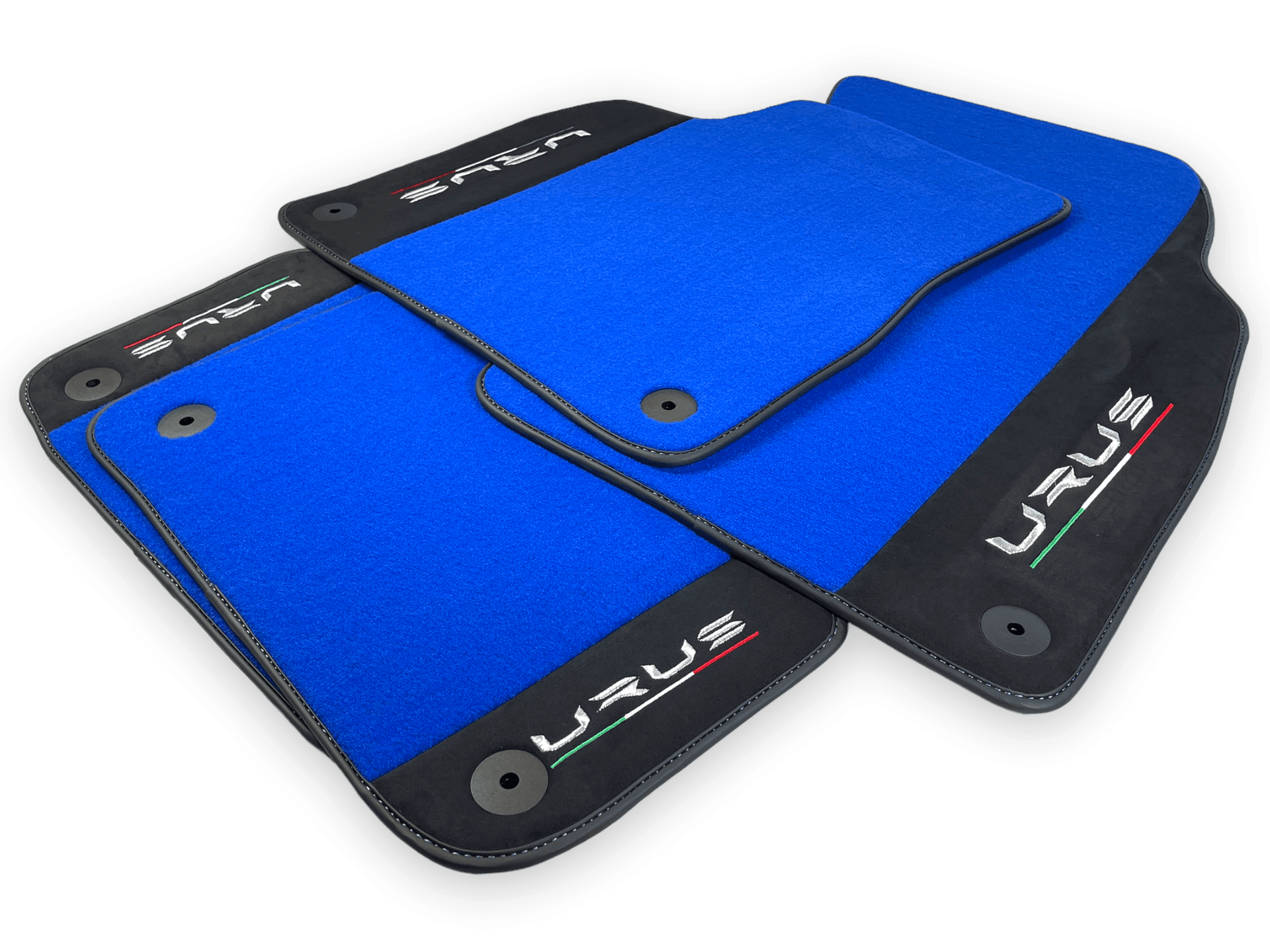 Blue Floor Mats For Lamborghini Urus With Alcantara Leather - AutoWin