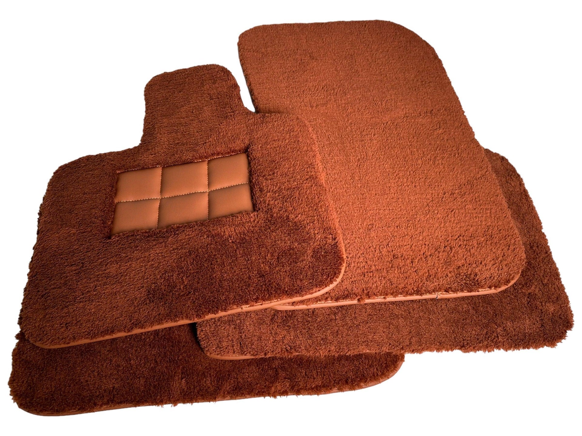 Brown Sheepskin Floor Mats For Rolls Royce Ghost Series I (2010–2020) Er56 Design Brand - AutoWin