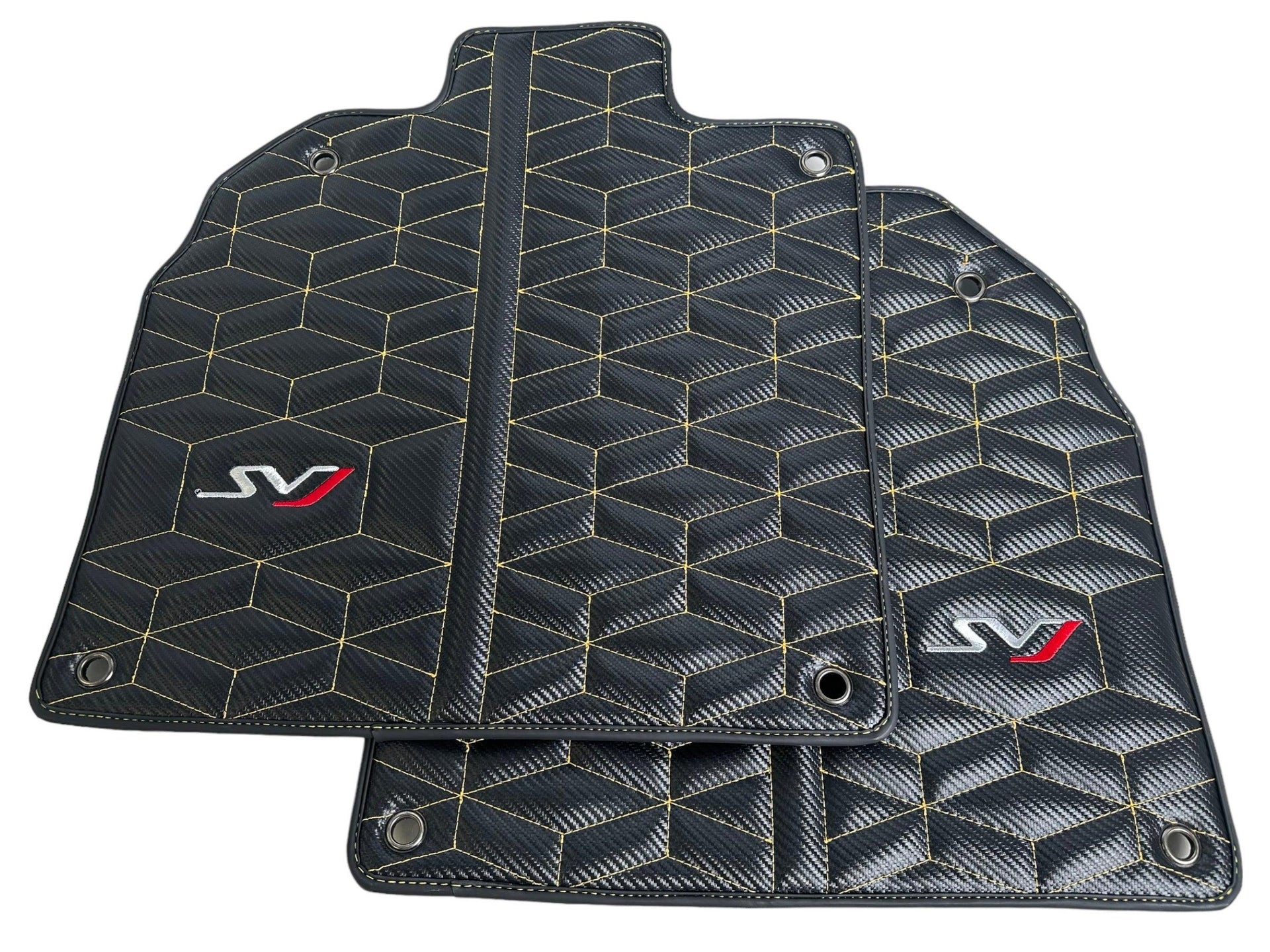 Carbon Leather Floor Mats for Lamborghini Aventador SVJ Limited Edition - AutoWin